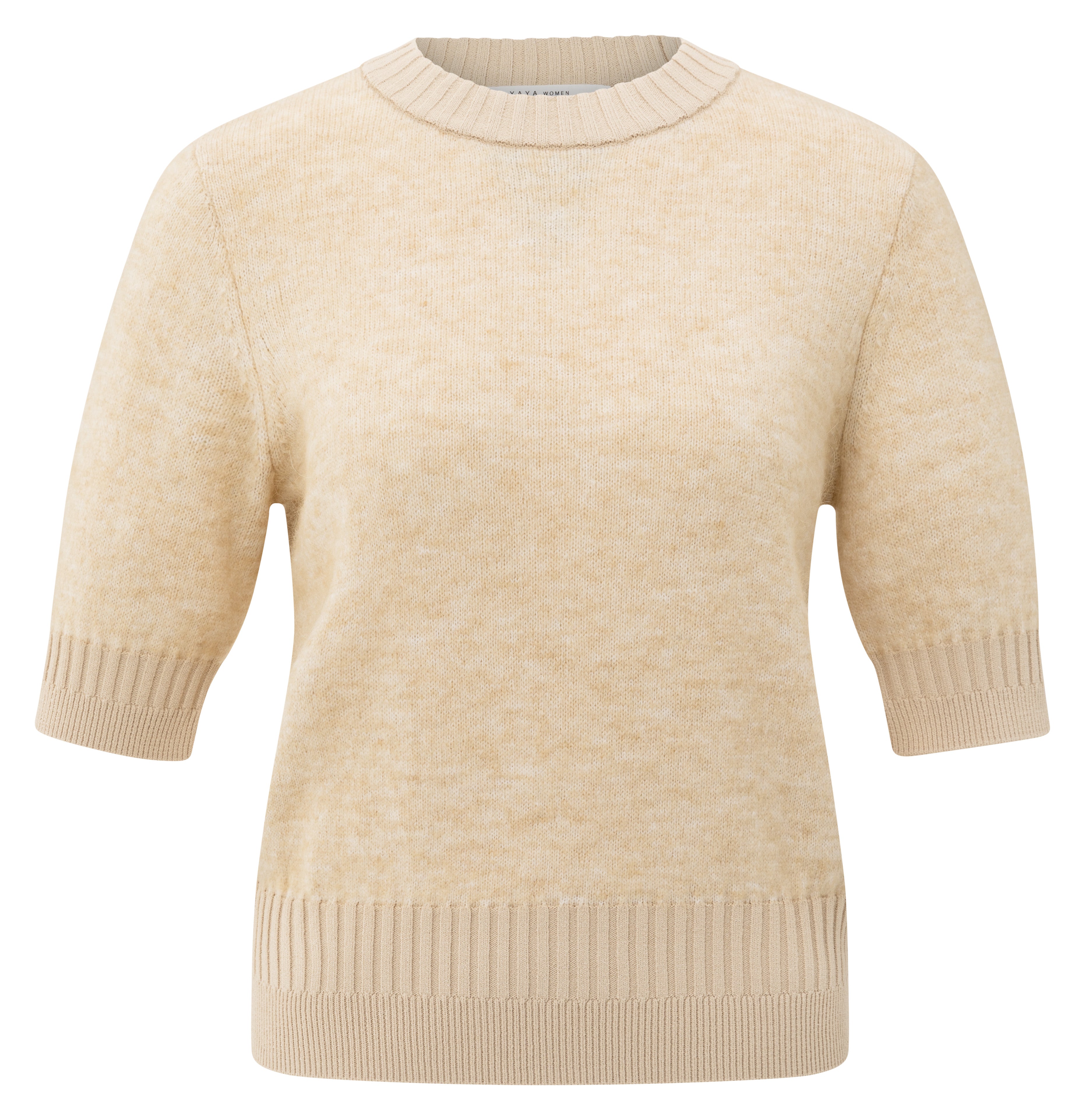 YAYA | Short Sleeve Ribbed Sweater