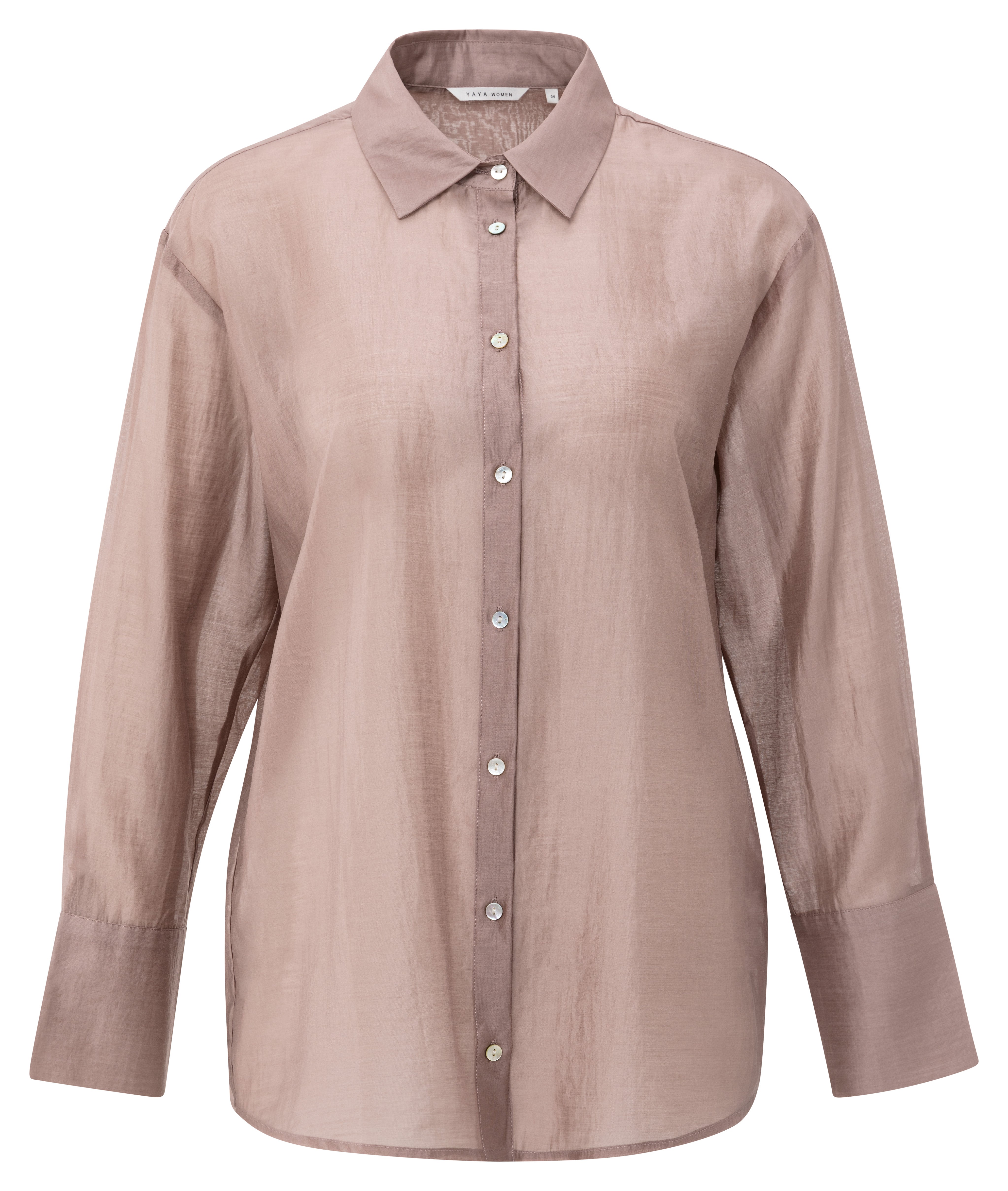 YAYA | Sheer Blouse with Back Slit in Blush Pink