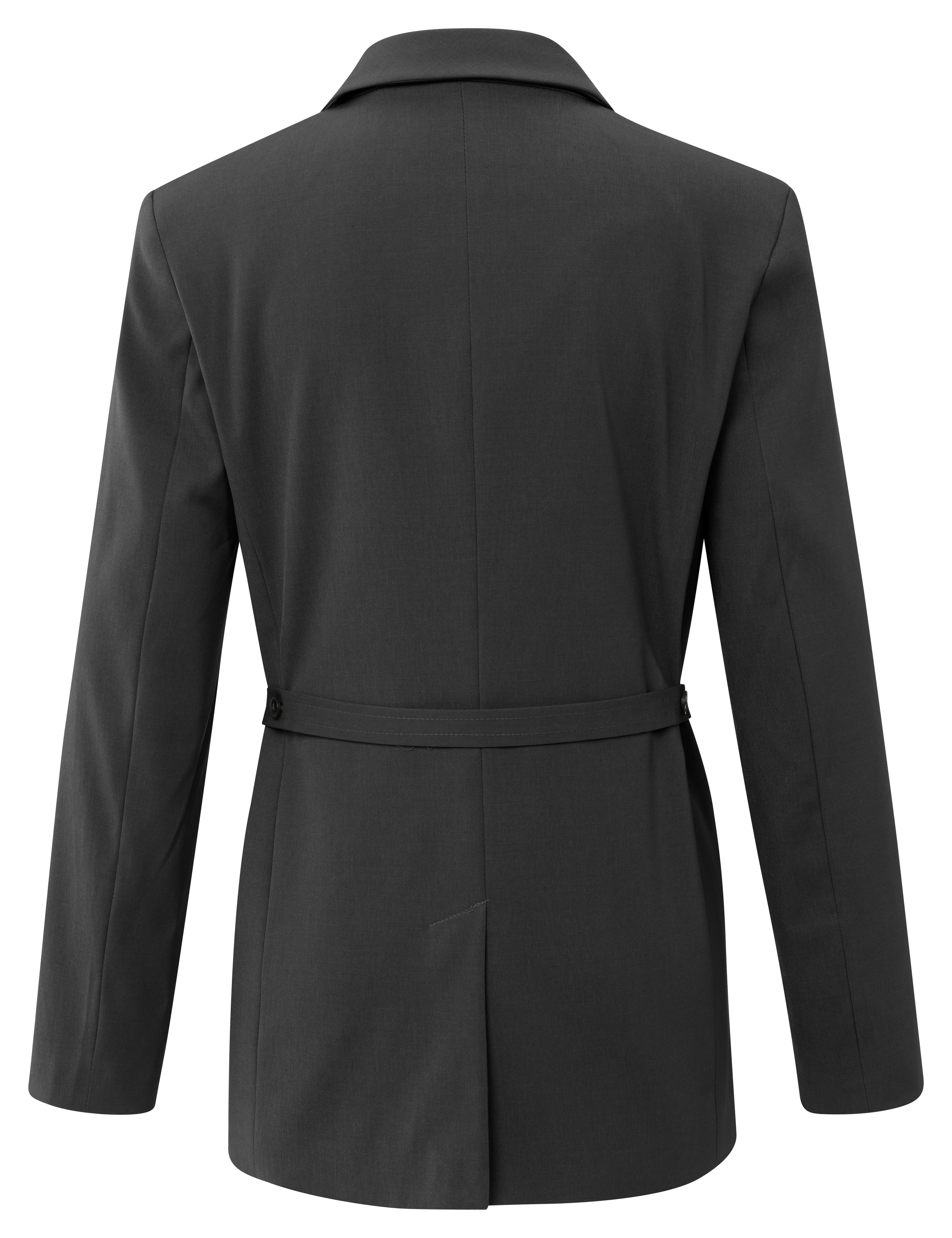 YAYA | Loose Fit Blazer with Belt in Oyster Black