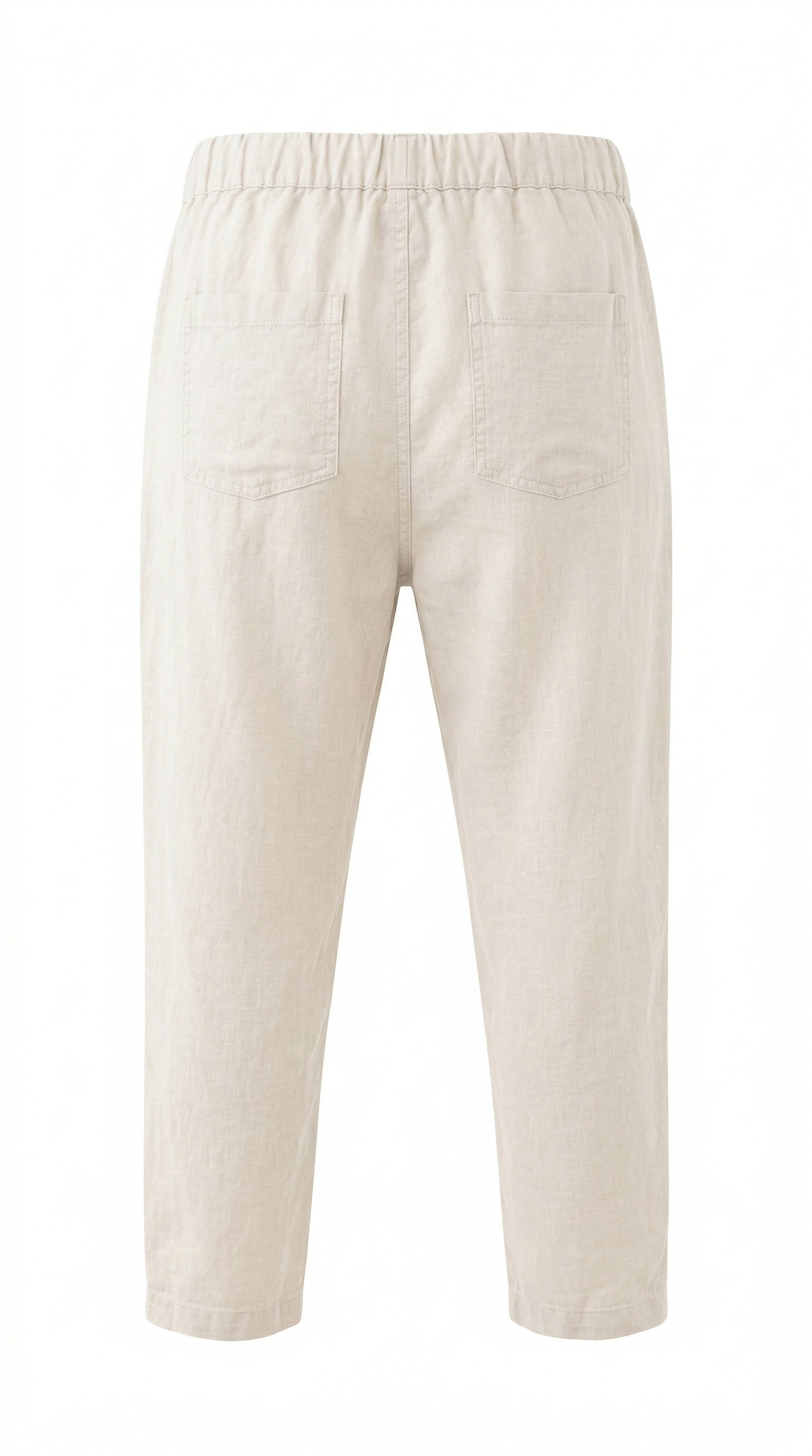 Martha Du Chateau Kalie beige drawstring pant with elastic waistband and side pockets back
