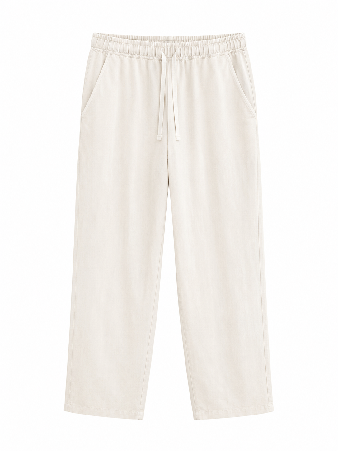 Chaos & Calm | Linen Viscose Pull-On Trousers in Off-White