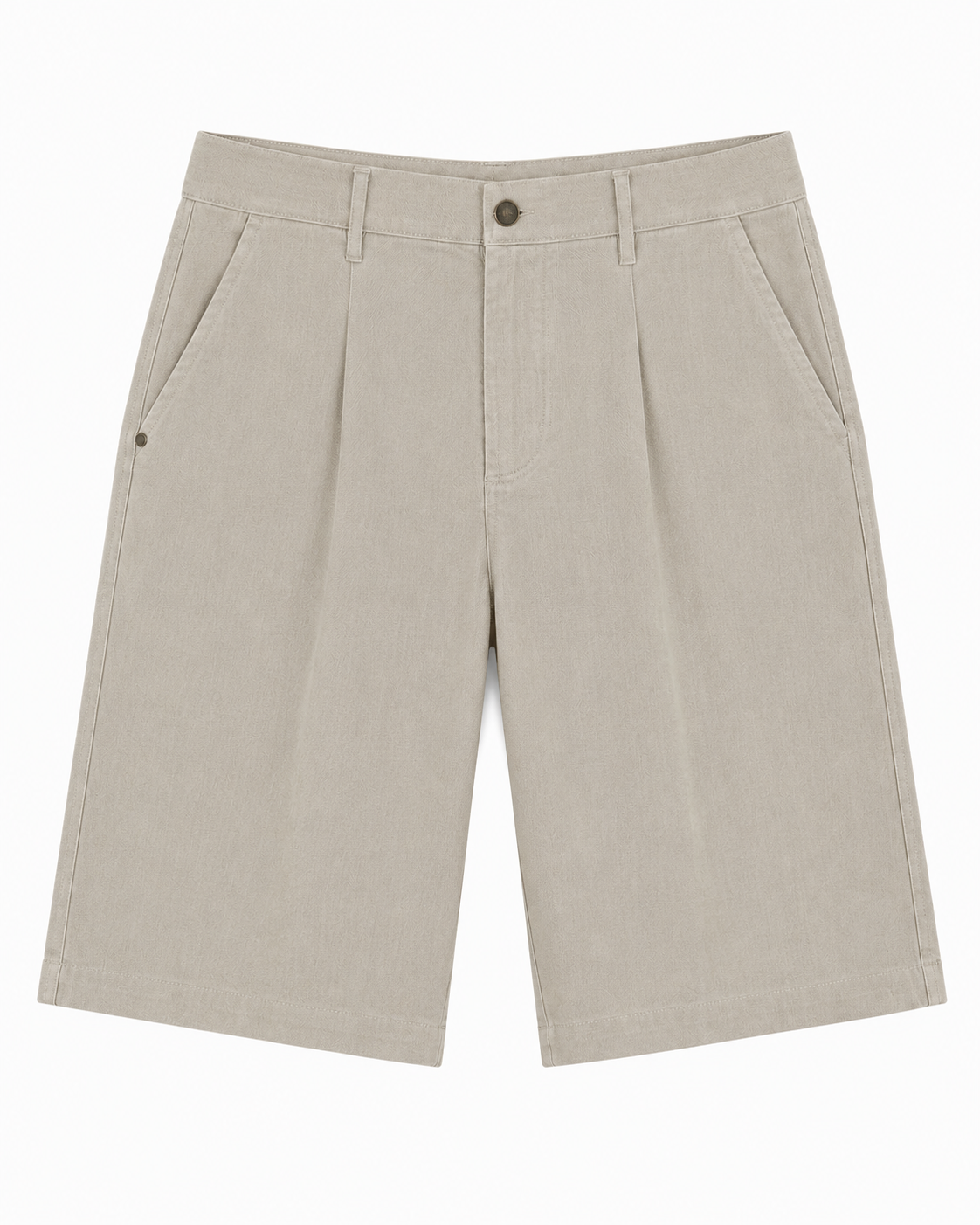 Chaos & Calm | Cotton Bermuda Shorts in Oat Marle