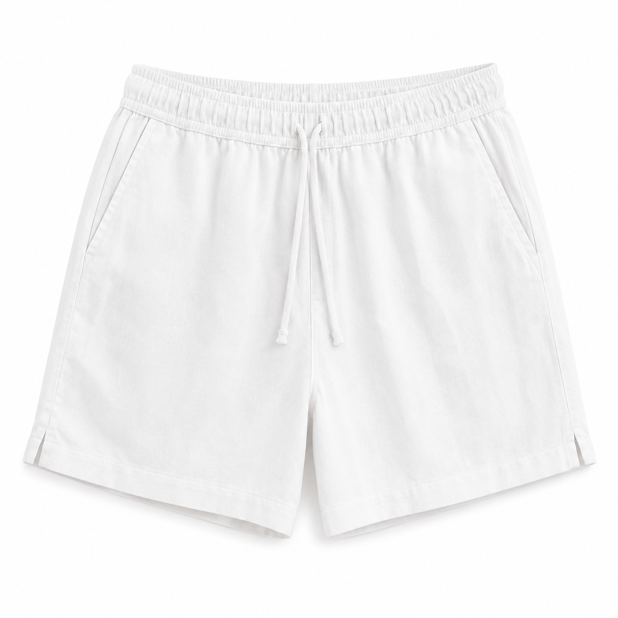 Chaos & Calm | Linen Twill Shorts in Pure White