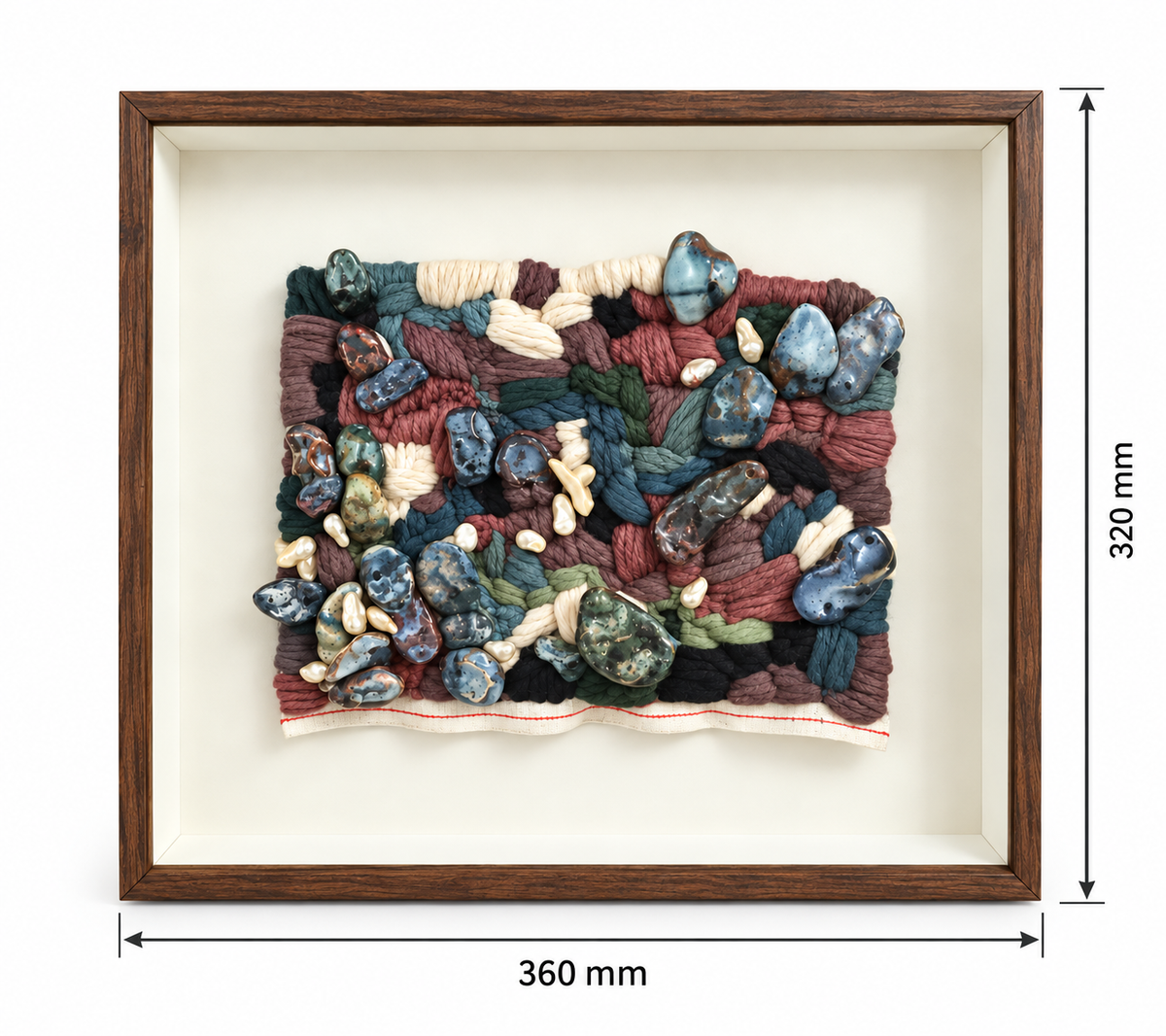 Things I Gathered Along the Way | Kelsey Ede | 2026 | Tapestry and Ceramic Pieces on Recycled Tapestry Base