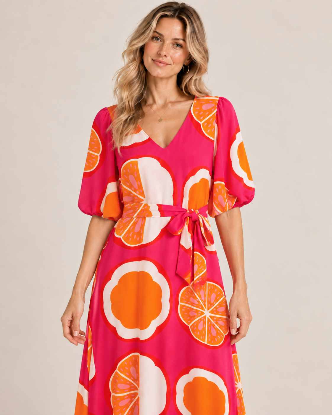 Smashed Lemon | Dress in Pink Multicolour