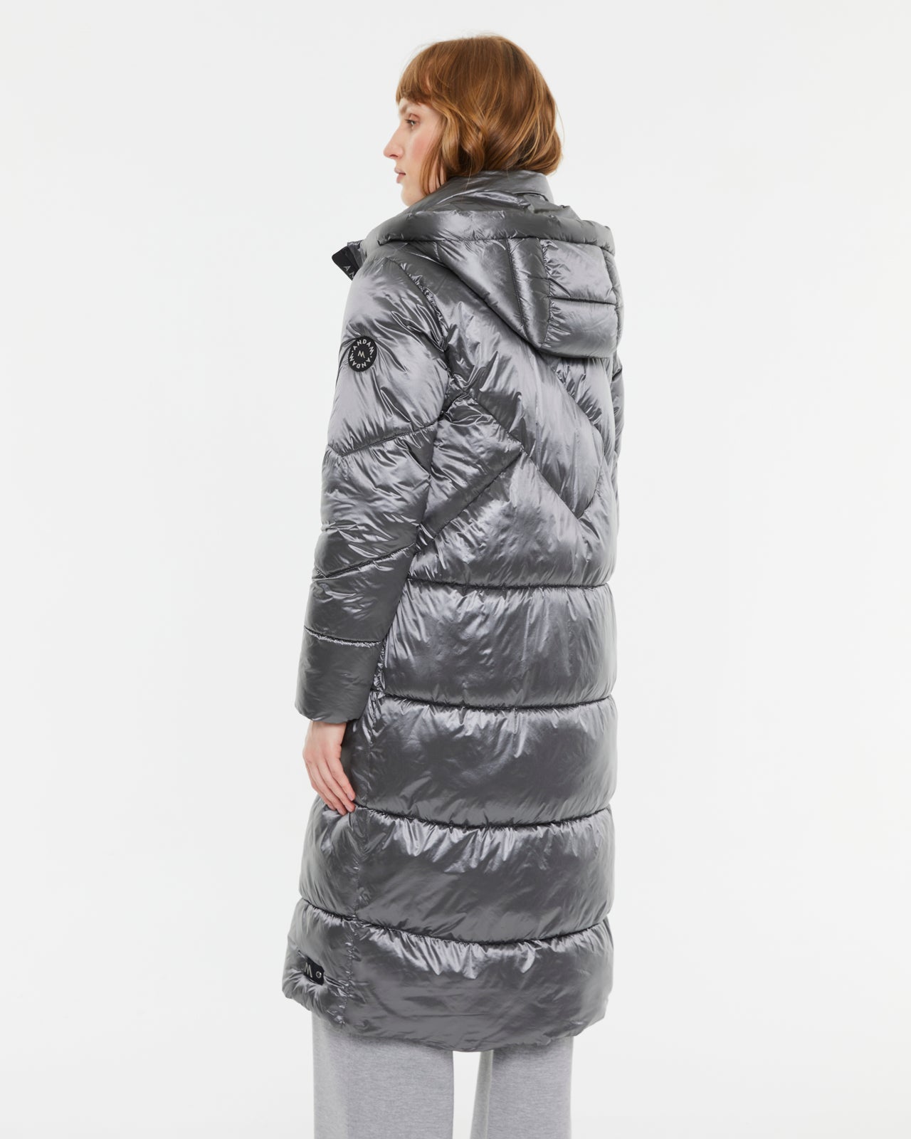 Andam | Long Puffer Parka in Silver