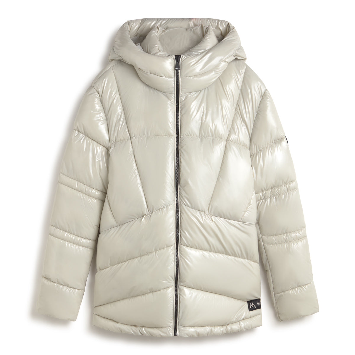 Andam | Hooded Puffer Jacket in Ecru