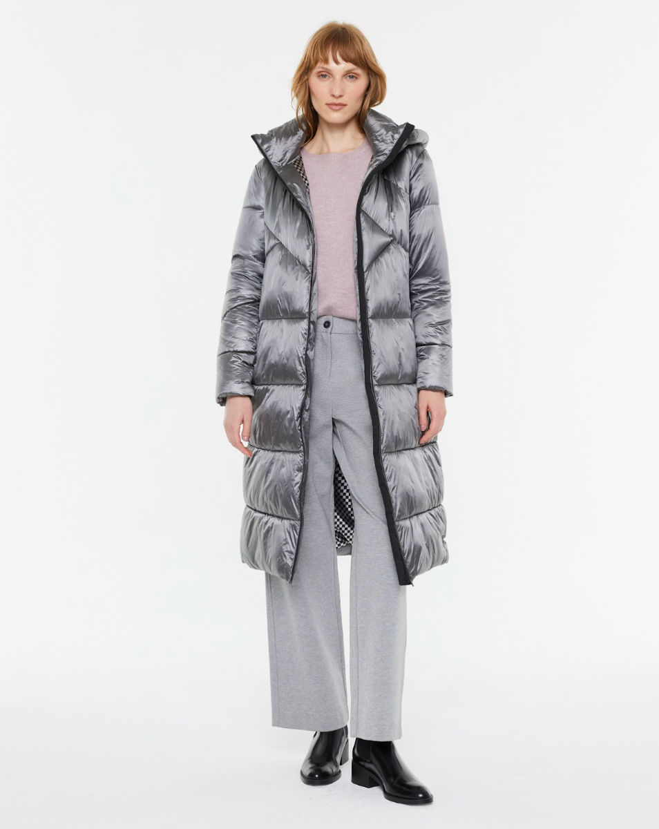 Andam | Long Puffer Parka in Silver