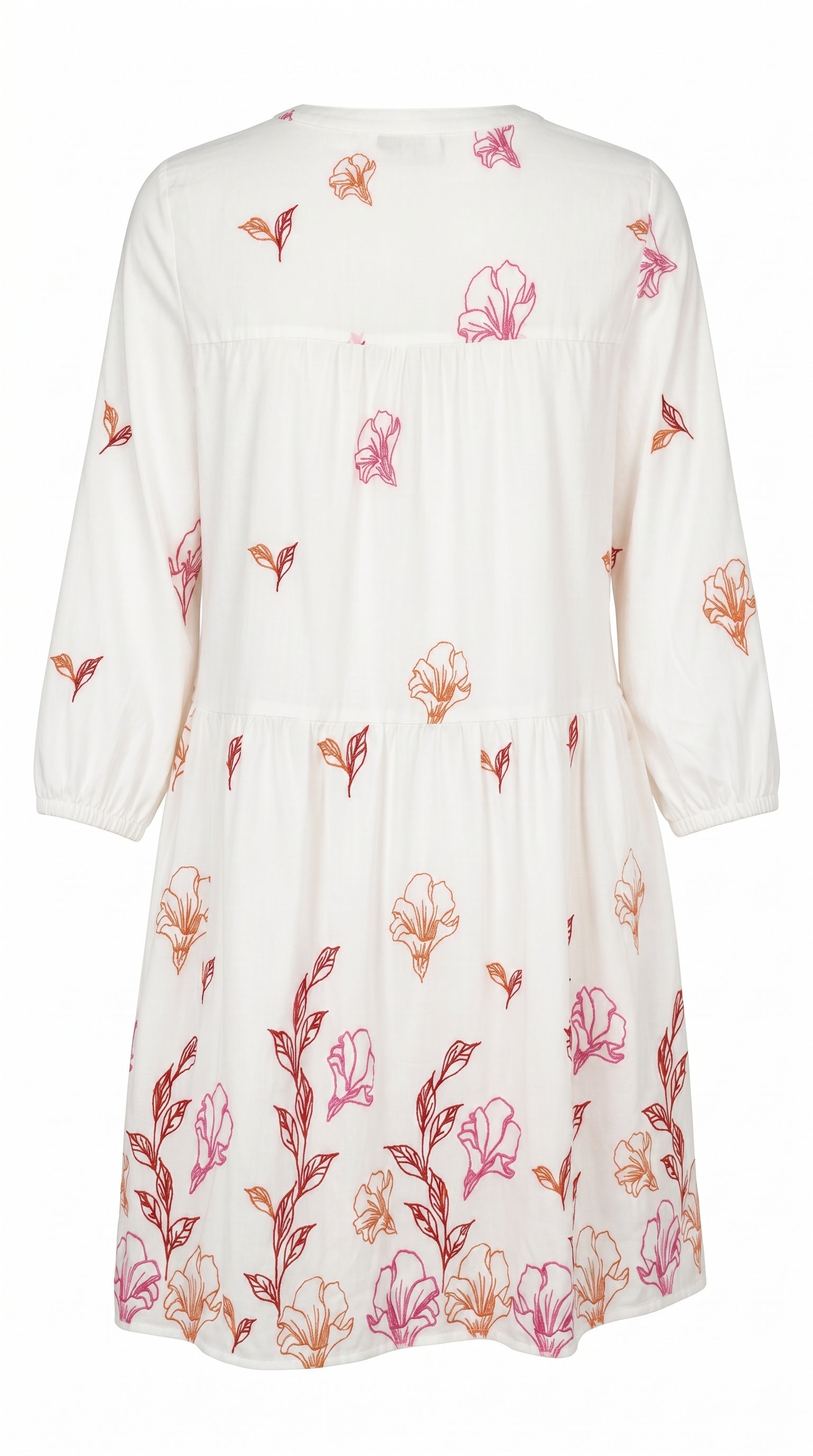 Smashed Lemon white floral dress with multicolour print and relaxed silhouette