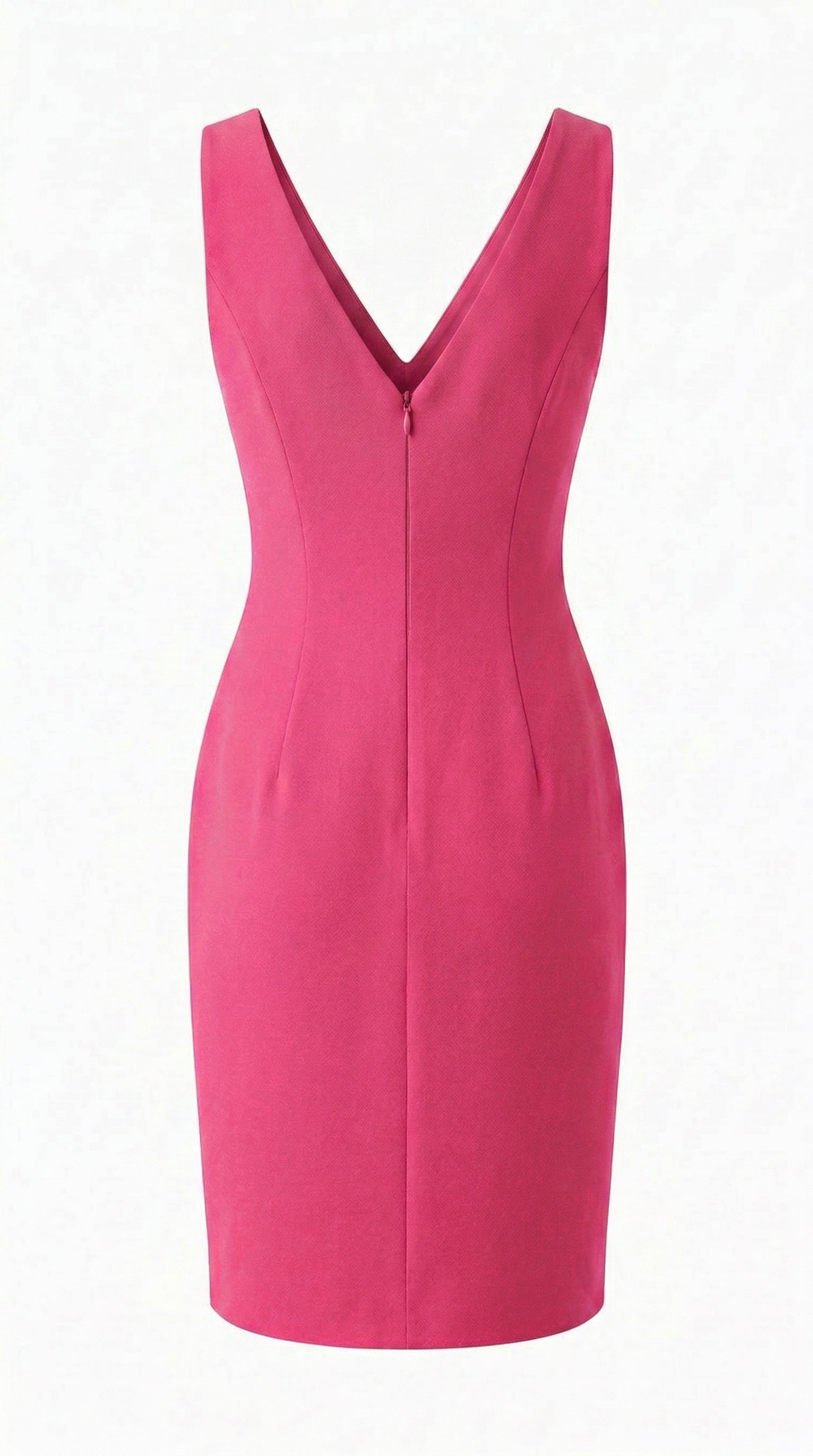Smashed Lemon pink sleeveless fitted knee-length dress with round neckline