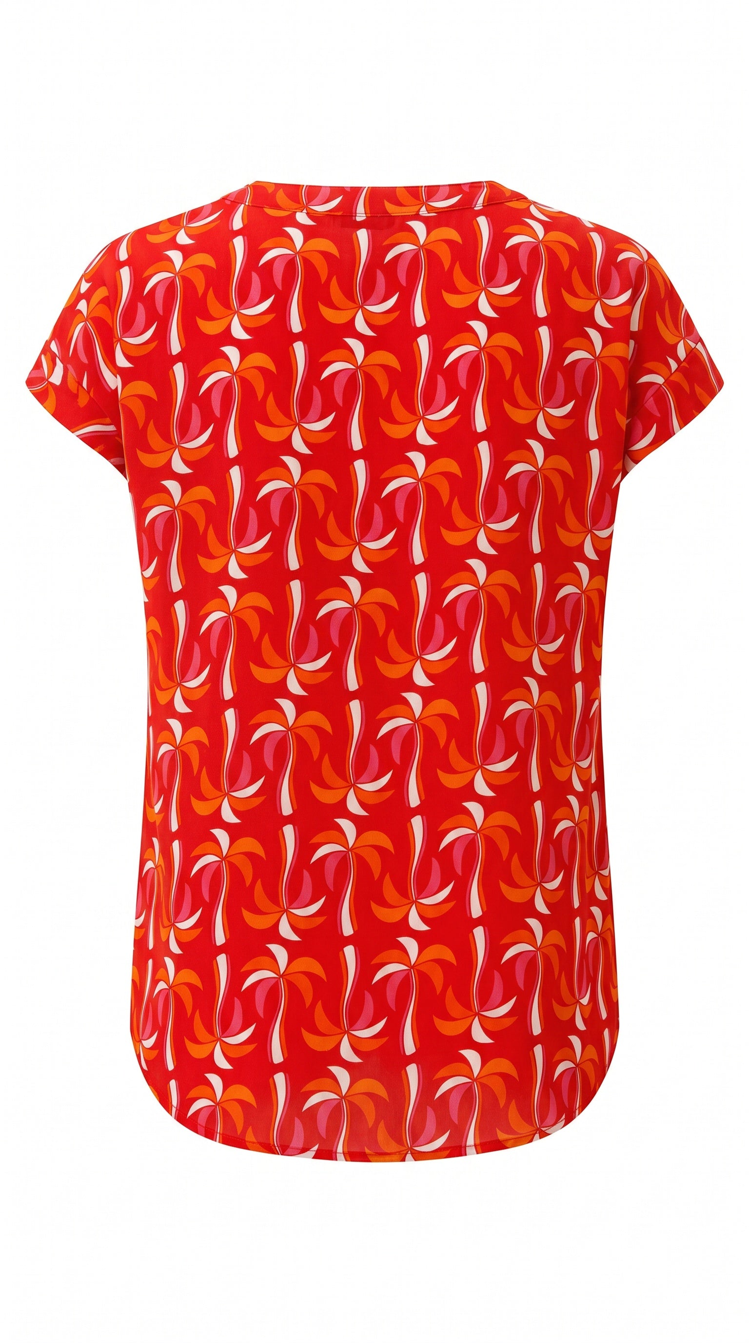 Smashed Lemon red multicolour retro print cap sleeve top