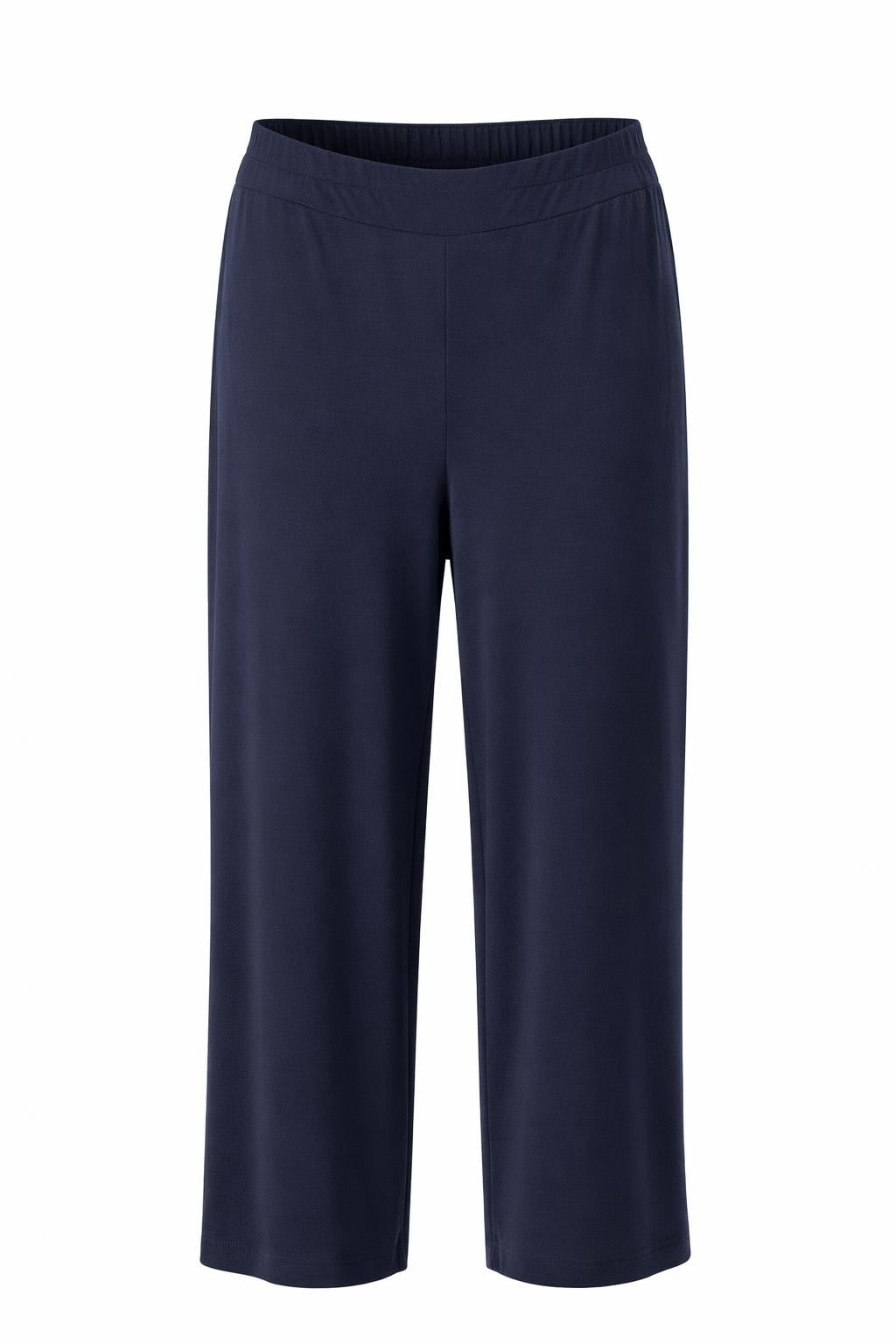 Threadz navy travel jersey wide leg pant with elasticated waistband