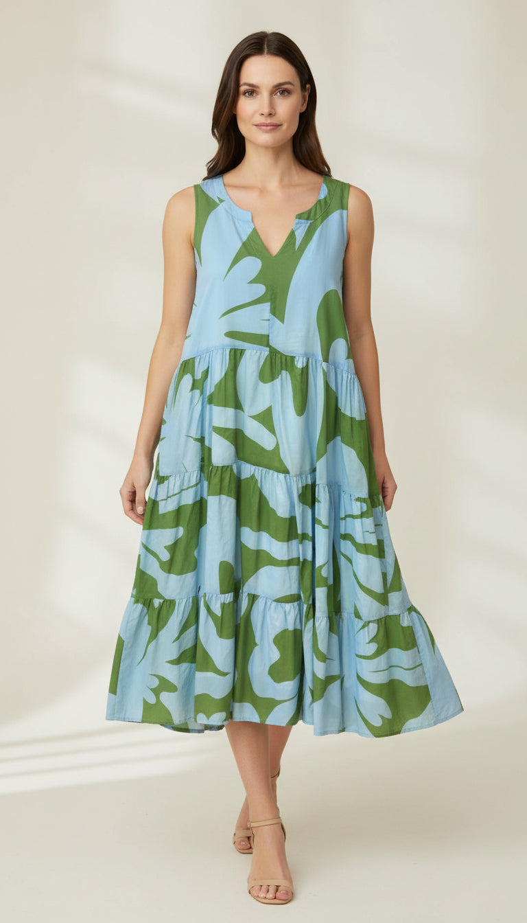 Threadz | Amalfi Dress | Blue/Multi