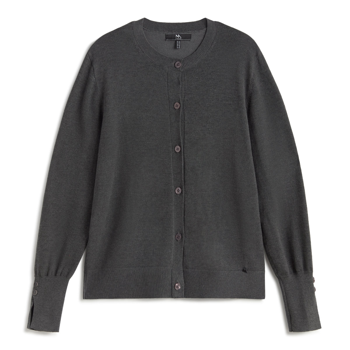 ANDAM soft grey knit cardigan with button front