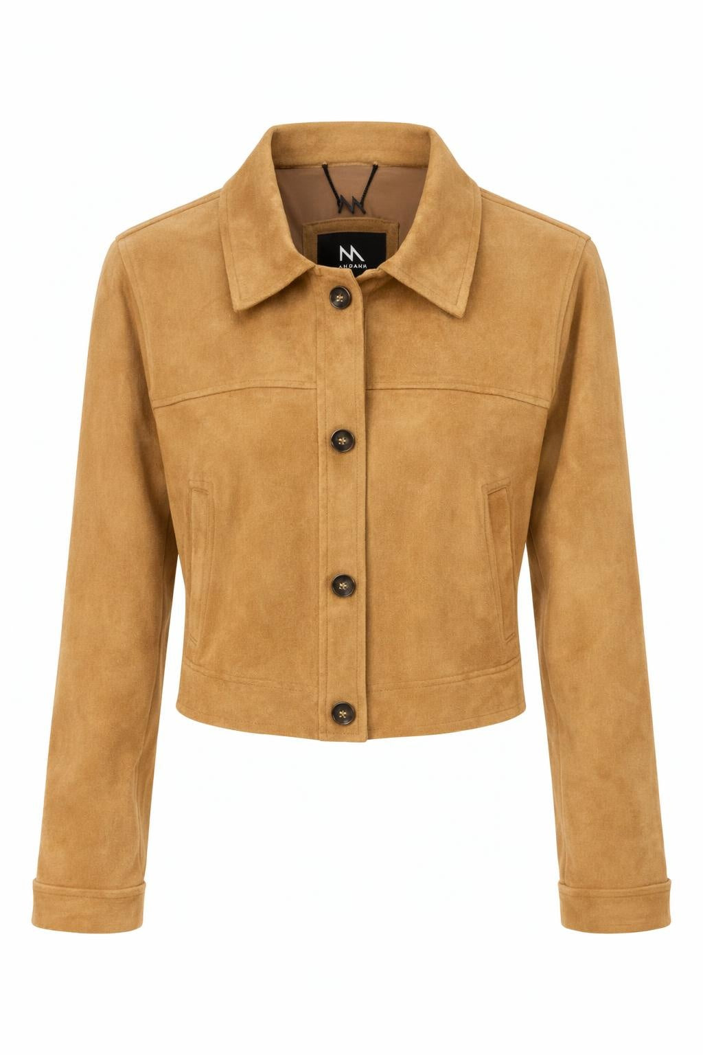 Andam structured jacket in camel front view