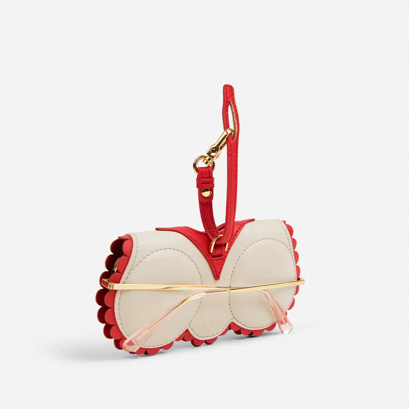 ANY DI Calendula owl-inspired SunCover sunglasses case with gold-tone hardware