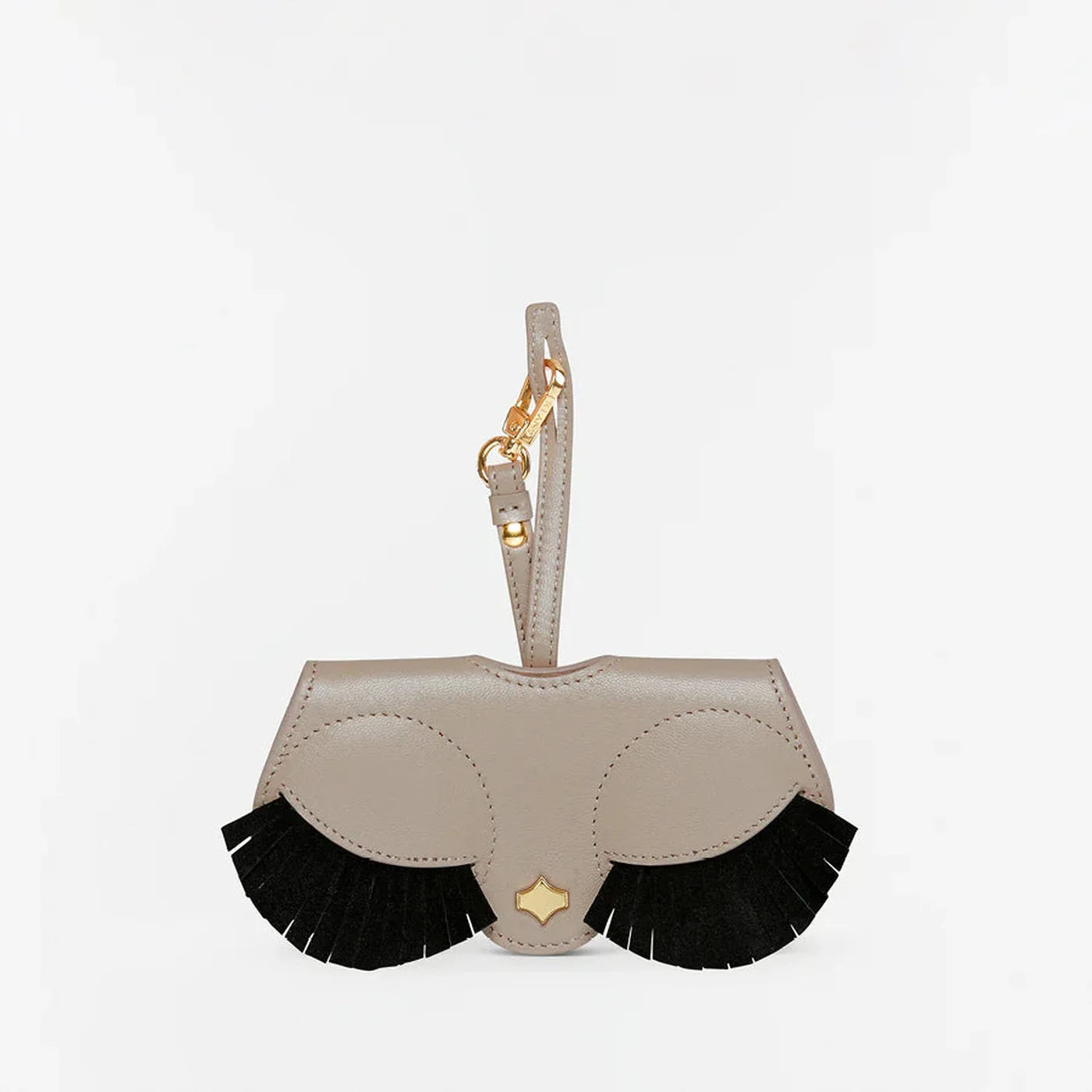 ANY DI Flirty Lashes SunCover sunglasses case with eyelash detailing and gold hardware