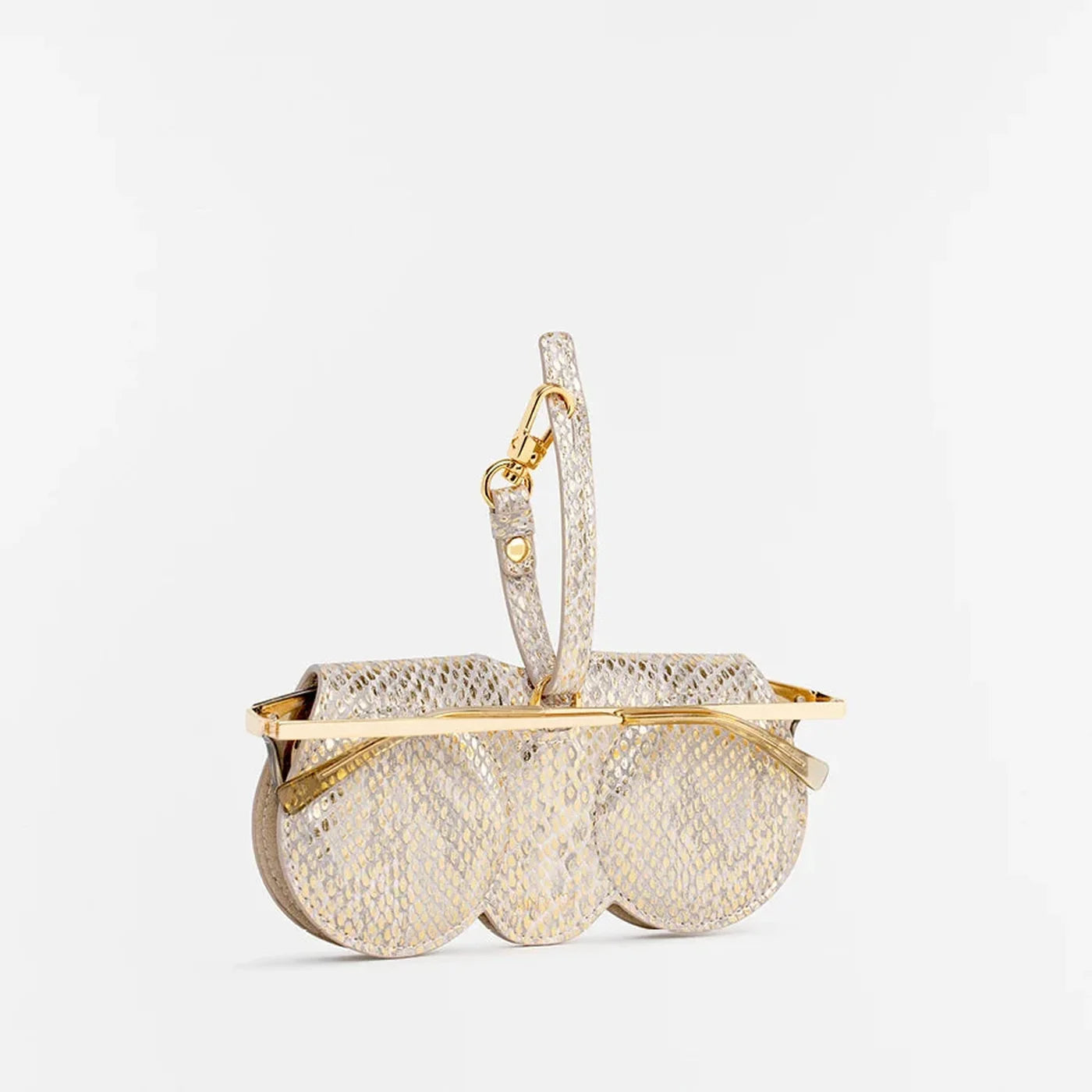 ANY DI Snake Gold SunCover sunglasses case with metallic snake-effect finish