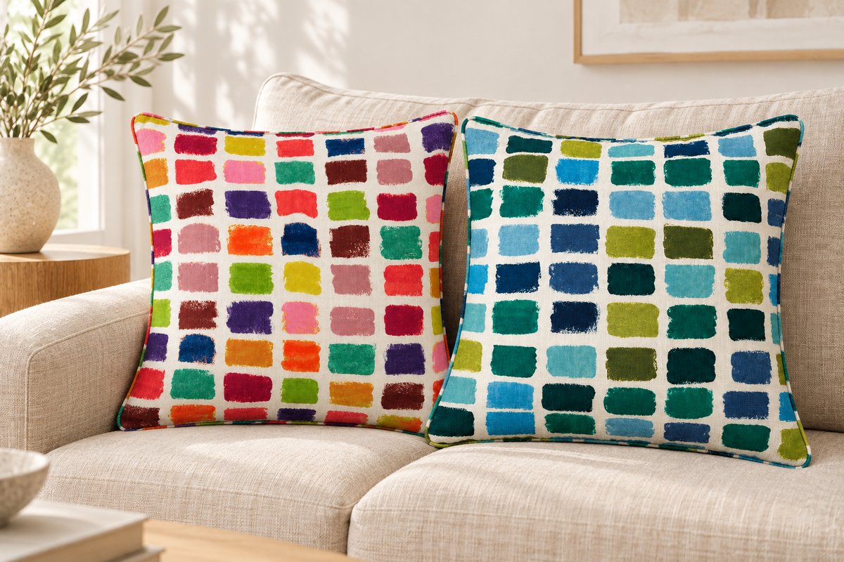 Janria | Brushstroke Block Cushion Cover