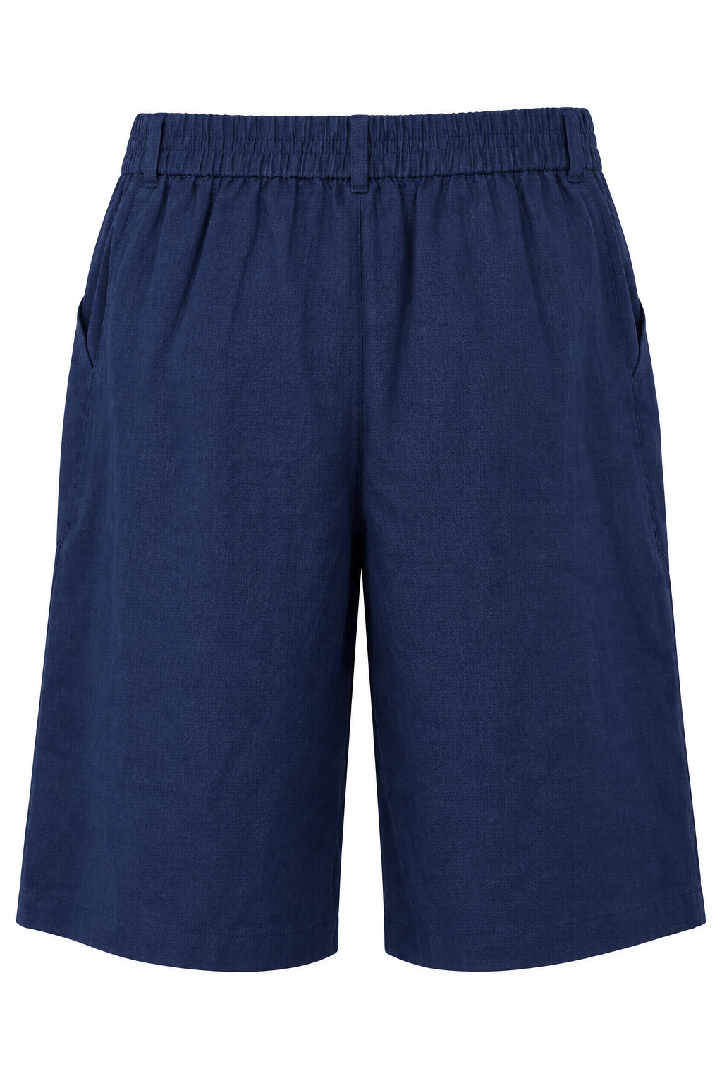 Gordon Smith Lino Short in Navy, back view showing the elasticated waist