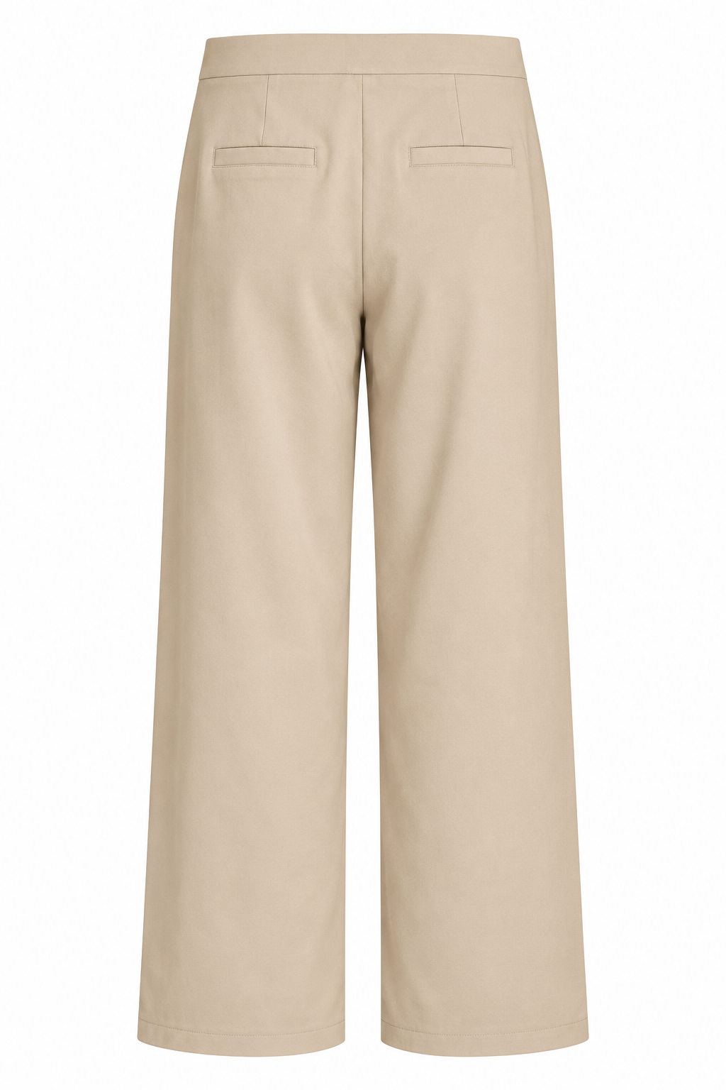 Smashed Lemon pull-on stretch wide leg pants in sand, back view