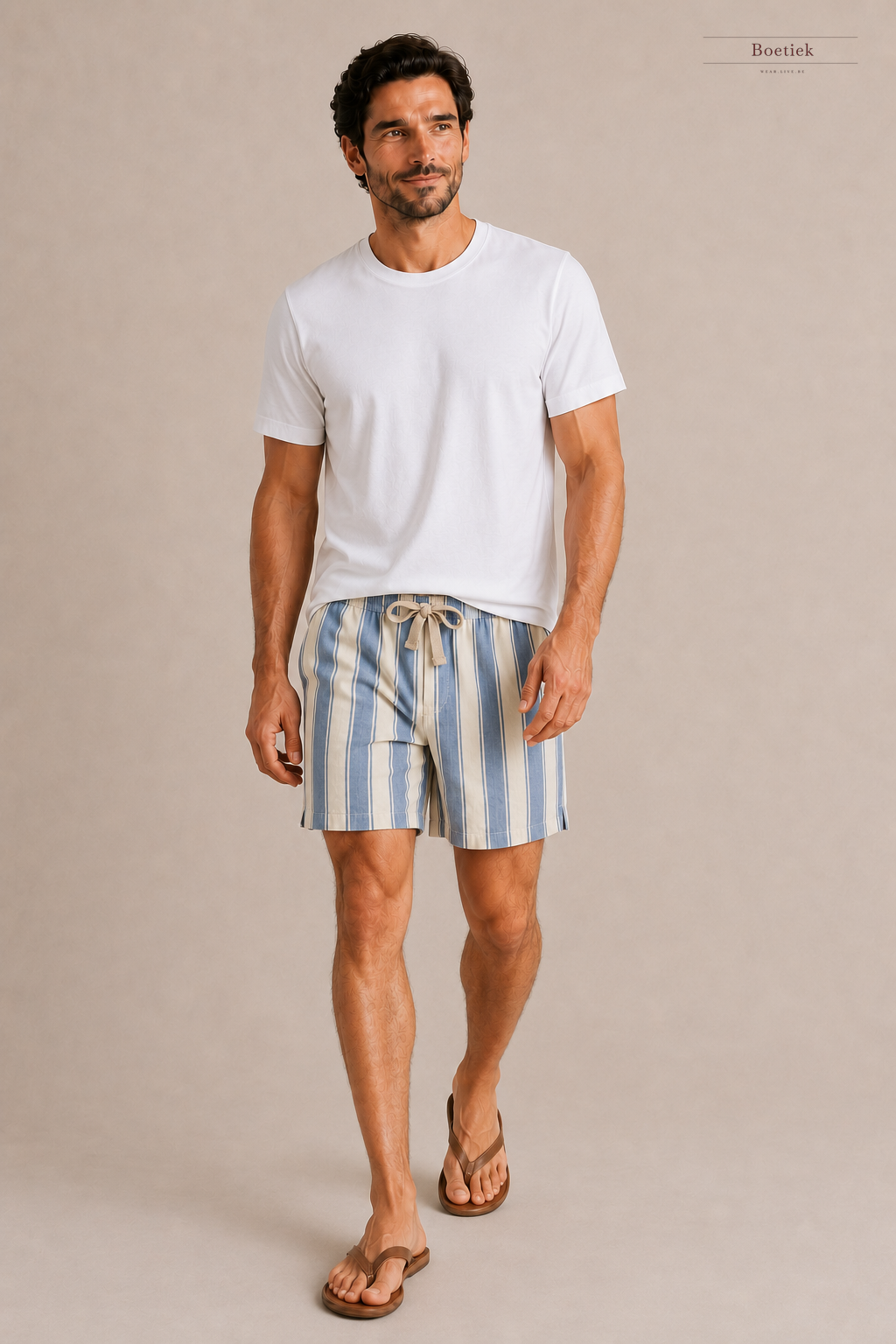 Chaos & Calm | Cotton Shorts in Beach Stripe