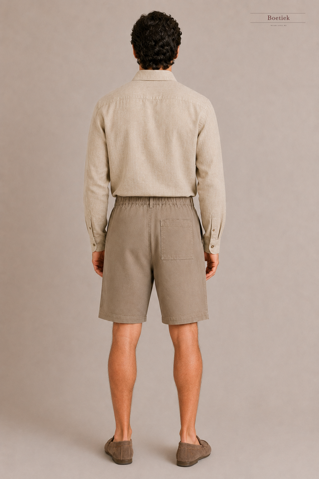 Chaos & Calm | Linen Twill Bermuda Shorts in Clay