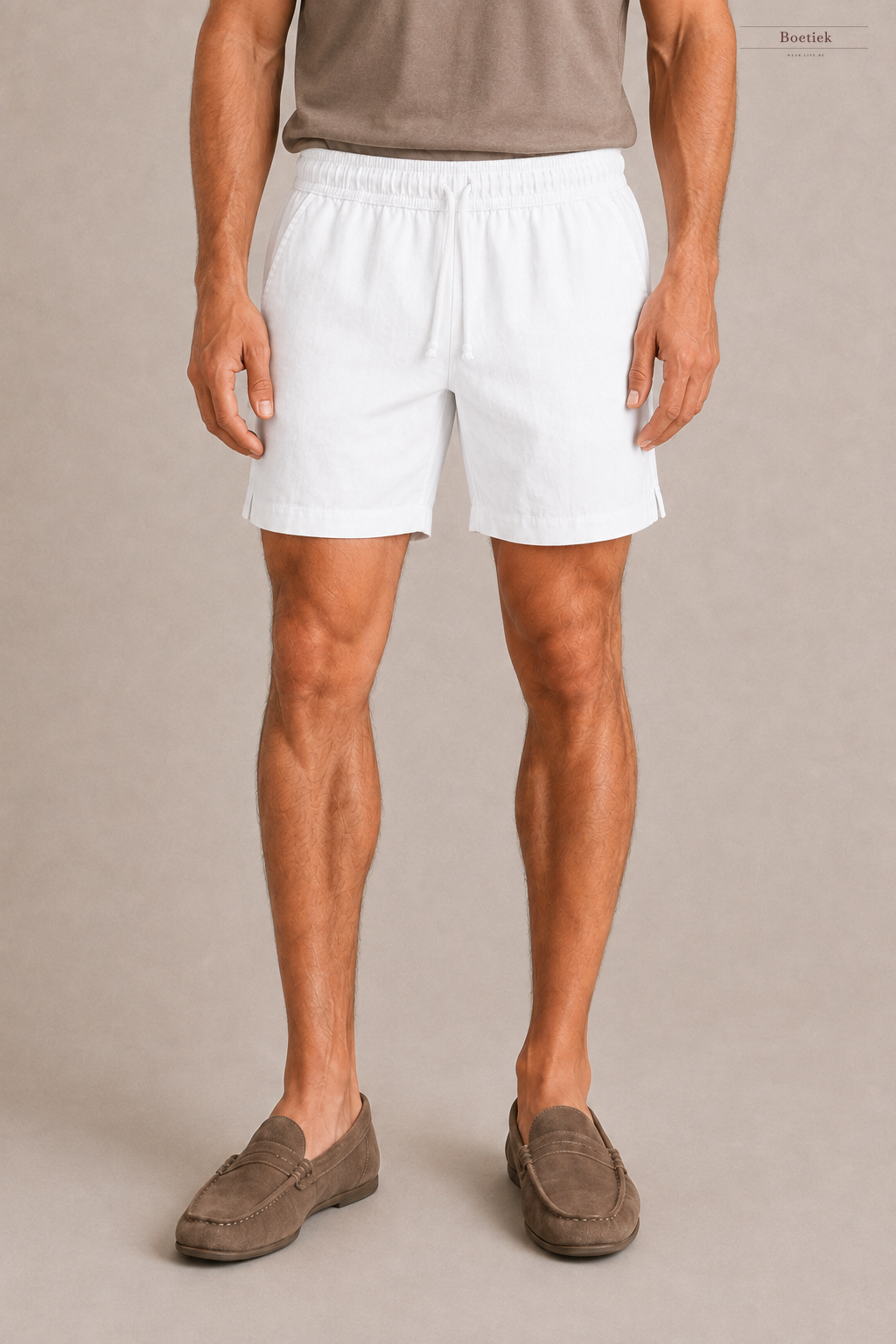Chaos & Calm | Linen Twill Shorts in Pure White