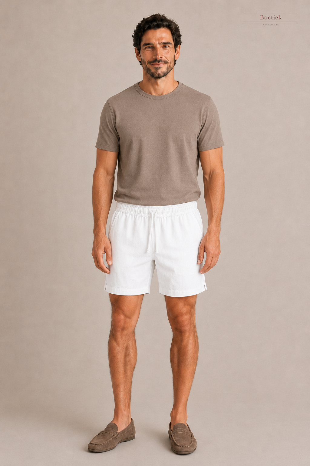 Chaos & Calm | Linen Twill Shorts in Pure White