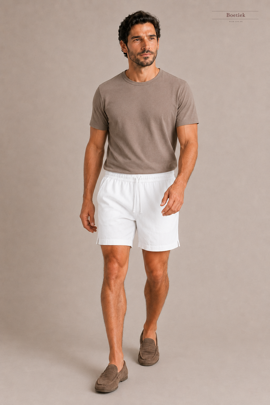 Chaos & Calm | Linen Twill Shorts in Pure White