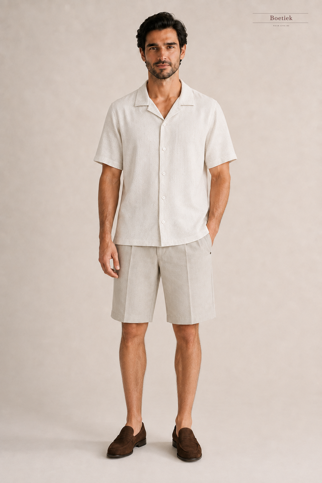 Chaos & Calm | Tencel Linen H/Bone Shirt in Bone