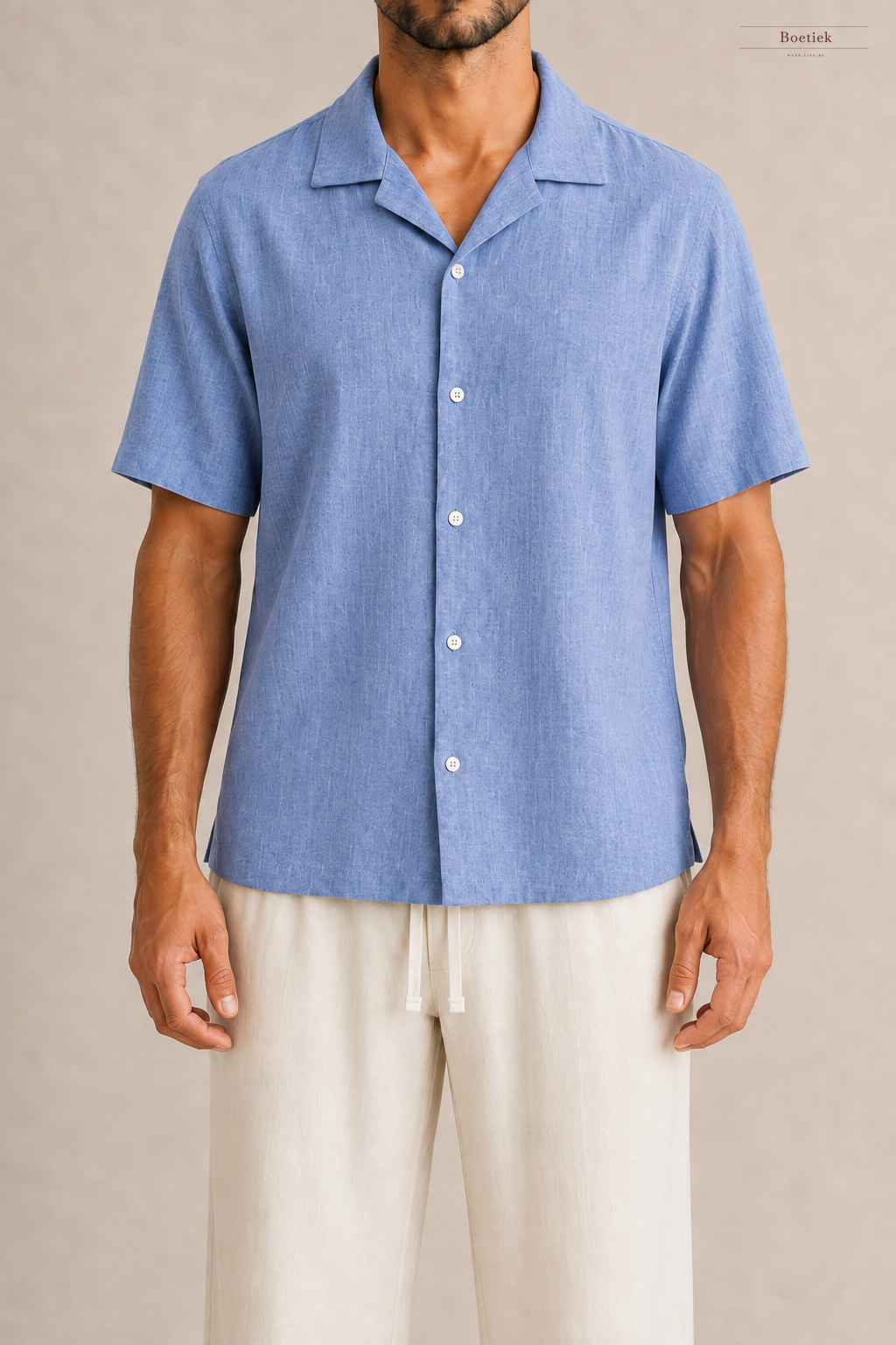 Chaos & Calm | Viscose Voile Shirt in Smokey Blue