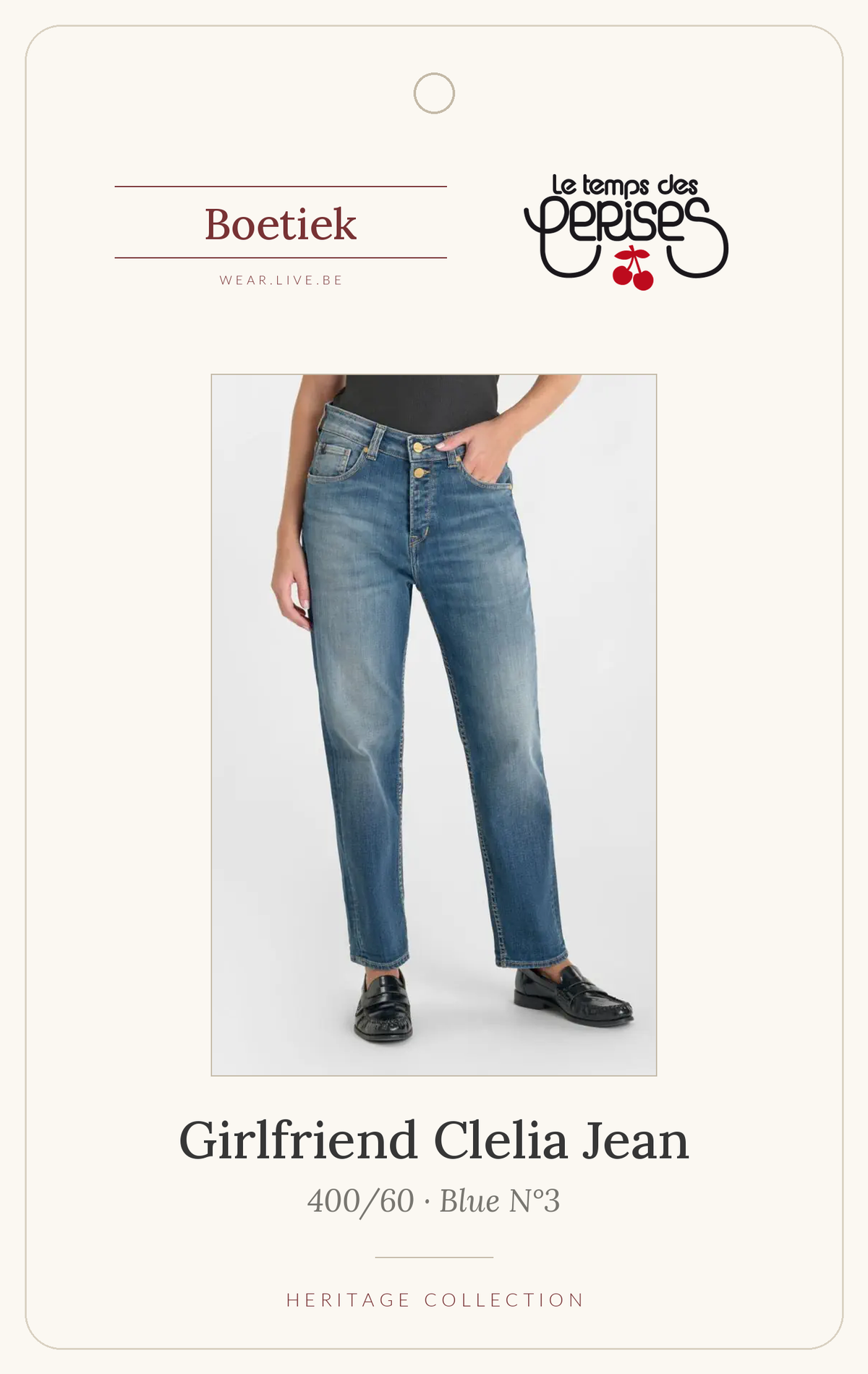 Le Temps de Cerises | Jeans 400/60 Girlfriend Clelia High Waist Blue N°3