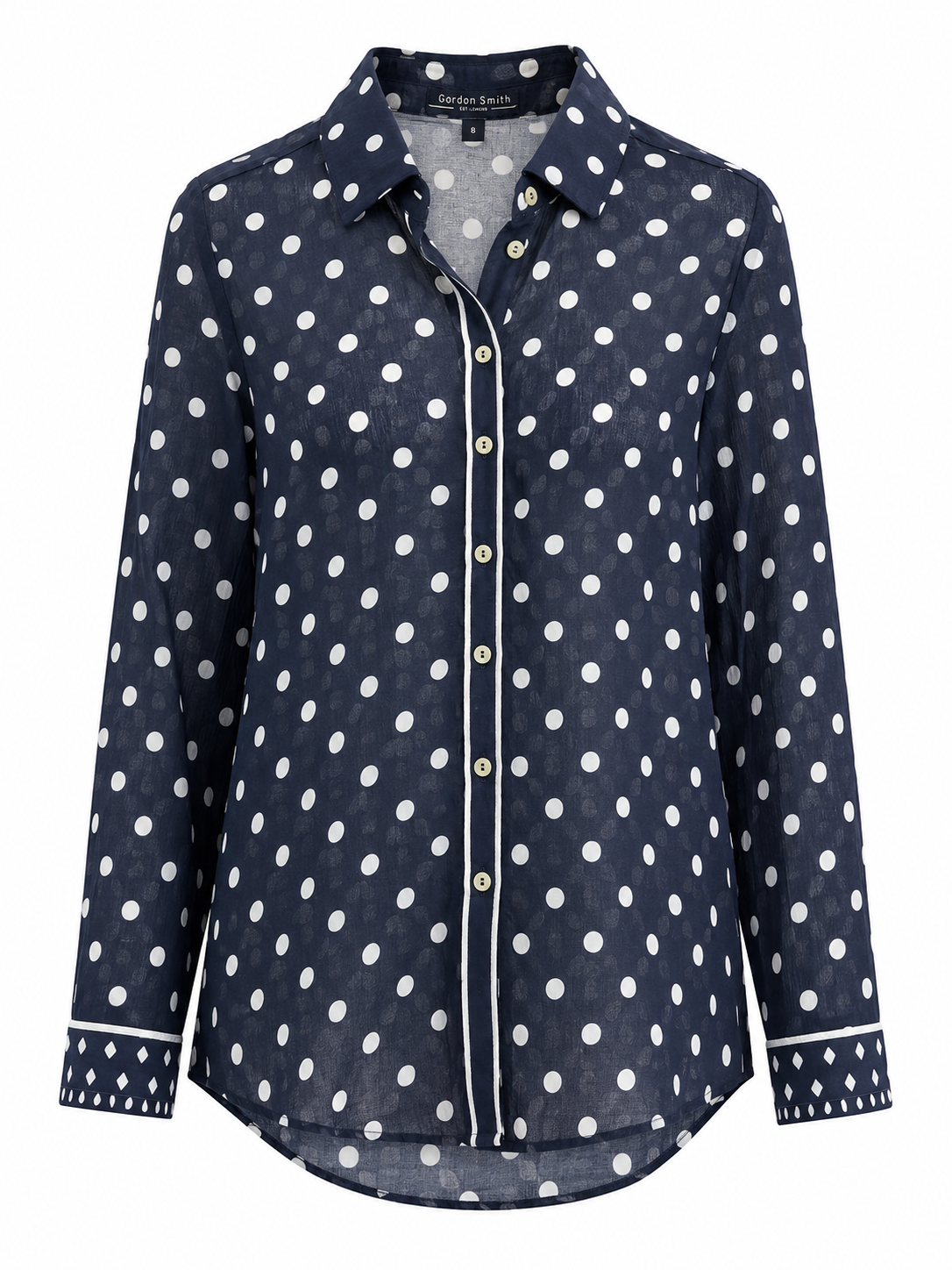 Gordon Smith navy spot print button-through shirt
