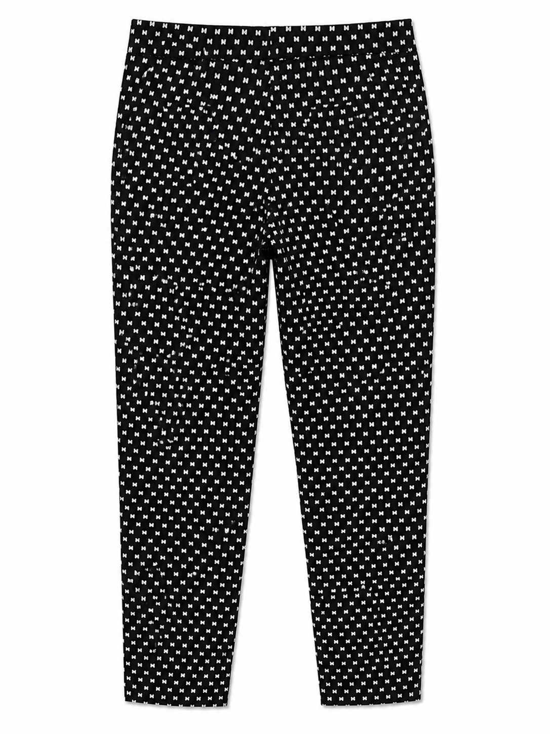 Gordon Smith Bow Tie Print Pant in black featuring an all-over white bow tie pattern and slim tapered leg silhouette.
