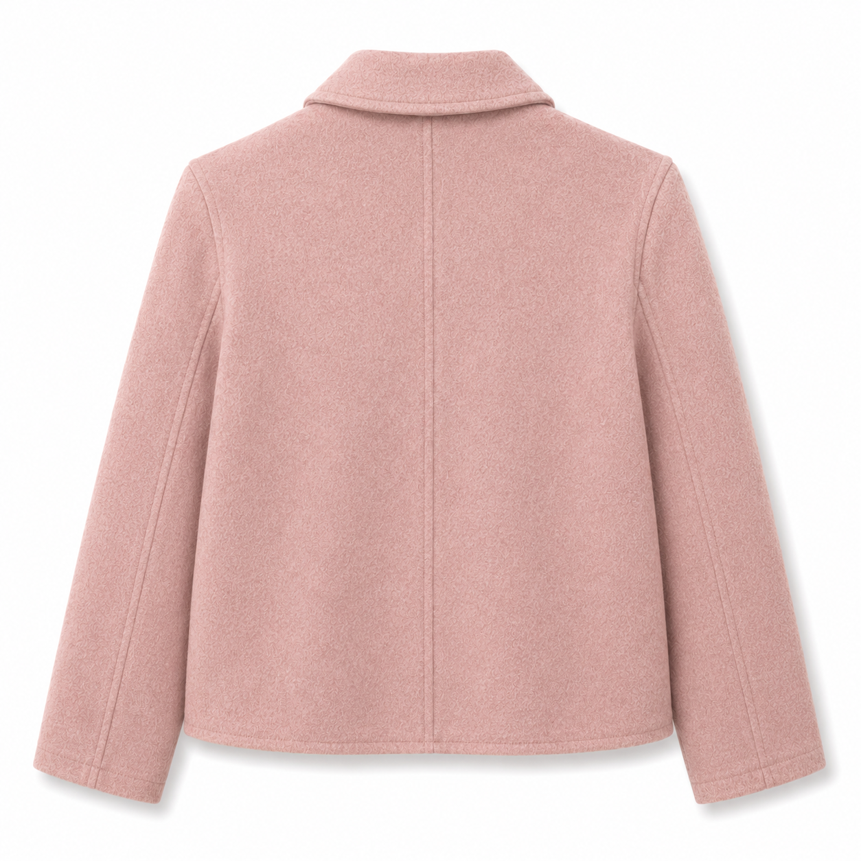 Gordon Smith Montana Car Coat in blush featuring gold-tone buttons, classic collar and front patch pockets on a textured fabric finish