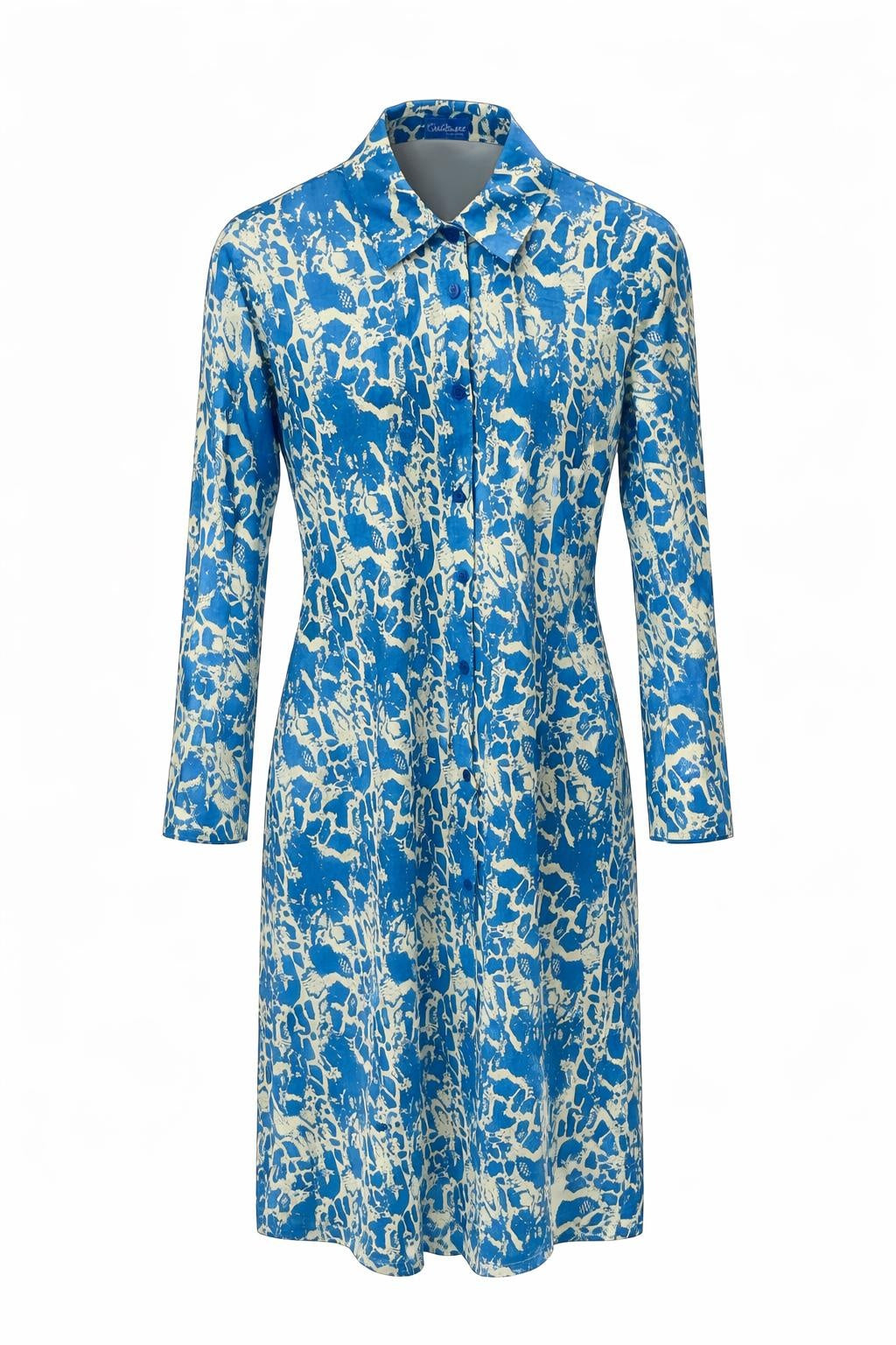 Isla Bonita teal shirt dress front view