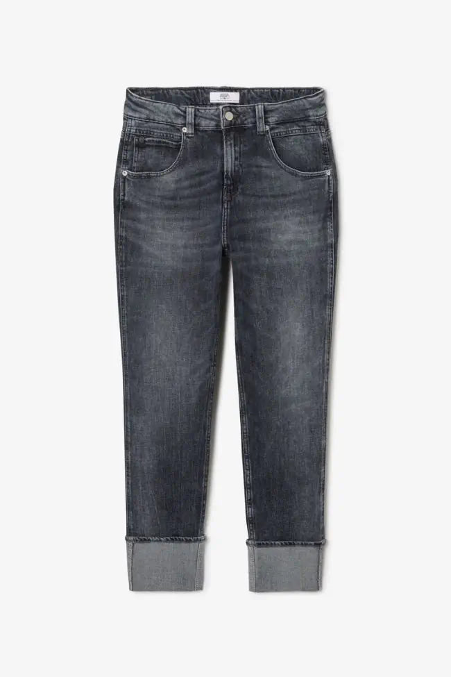 Le Temps des Cerises 400/60 Girlfriend Jama High Waist Jeans in Grey No.1 with a relaxed girlfriend fit and washed grey denim.