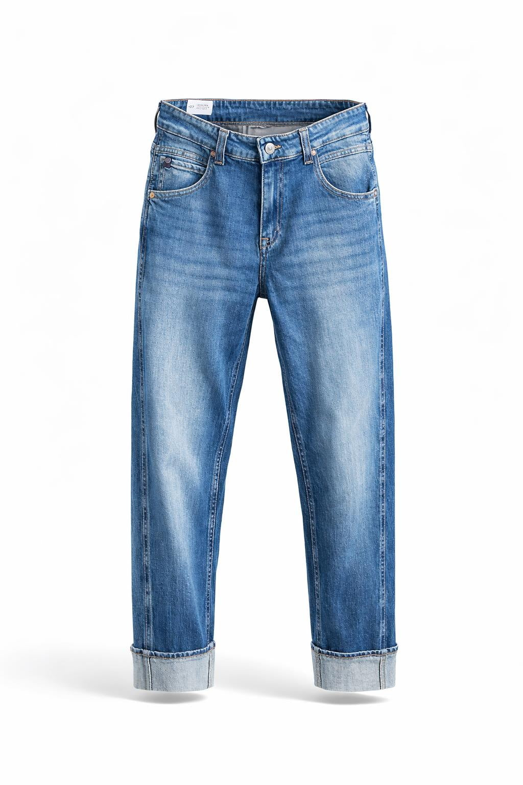 Le Temps des Cerises blue girlfriend jeans with rolled cuffs