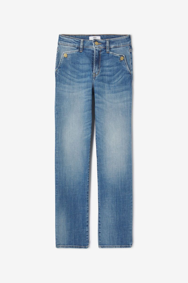Front view of Le Temps des Cerises Jean 400/17 High Waist Regular Fit jeans in blue wash