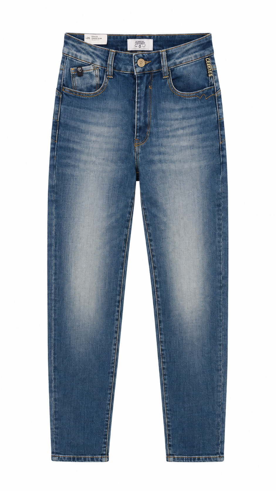 Le Temps des Cerises Pulp Slim Ritola high-waist 7/8th jeans in Blue N°4 with a slim fit and sculpting stretch denim.