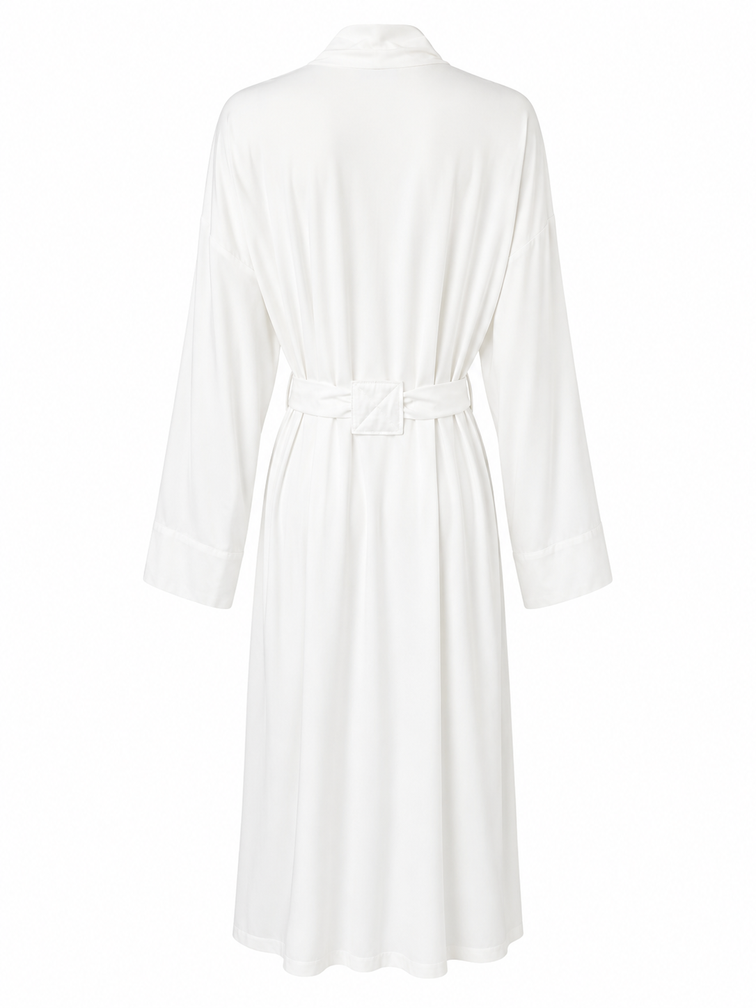 Poppy Divine long ivory kimono lounge robe with self-tie waist