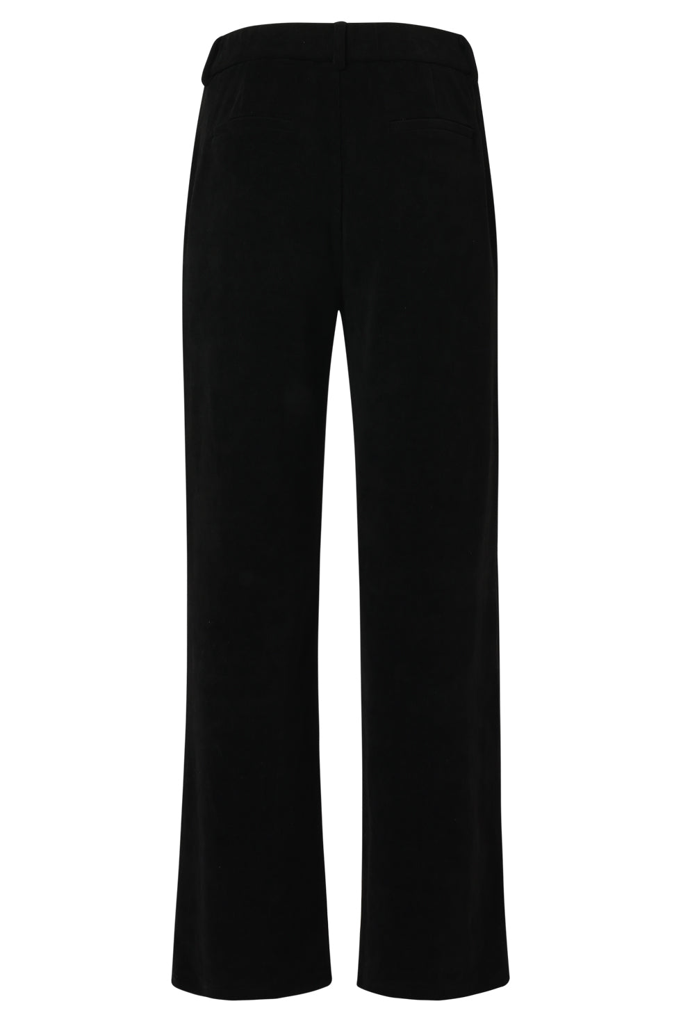 Smashed Lemon black wide leg tailored trousers with minimalist full-length silhouette