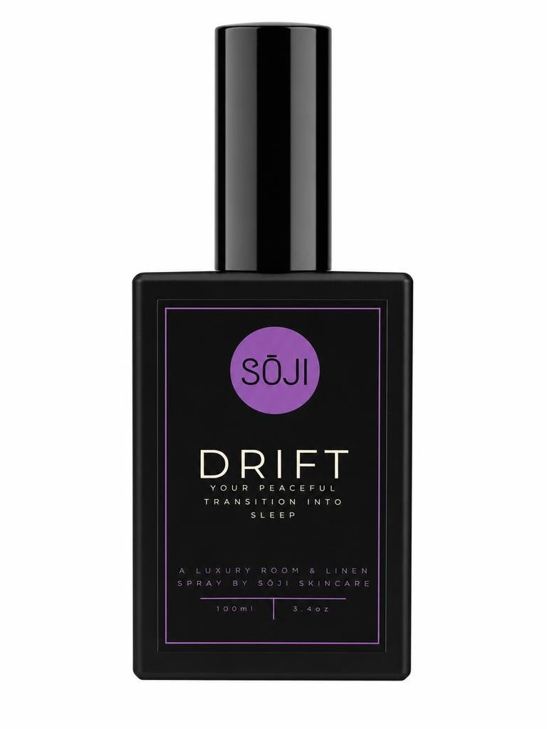 SŌJI Drift luxury room and linen spray in black 100ml bottle