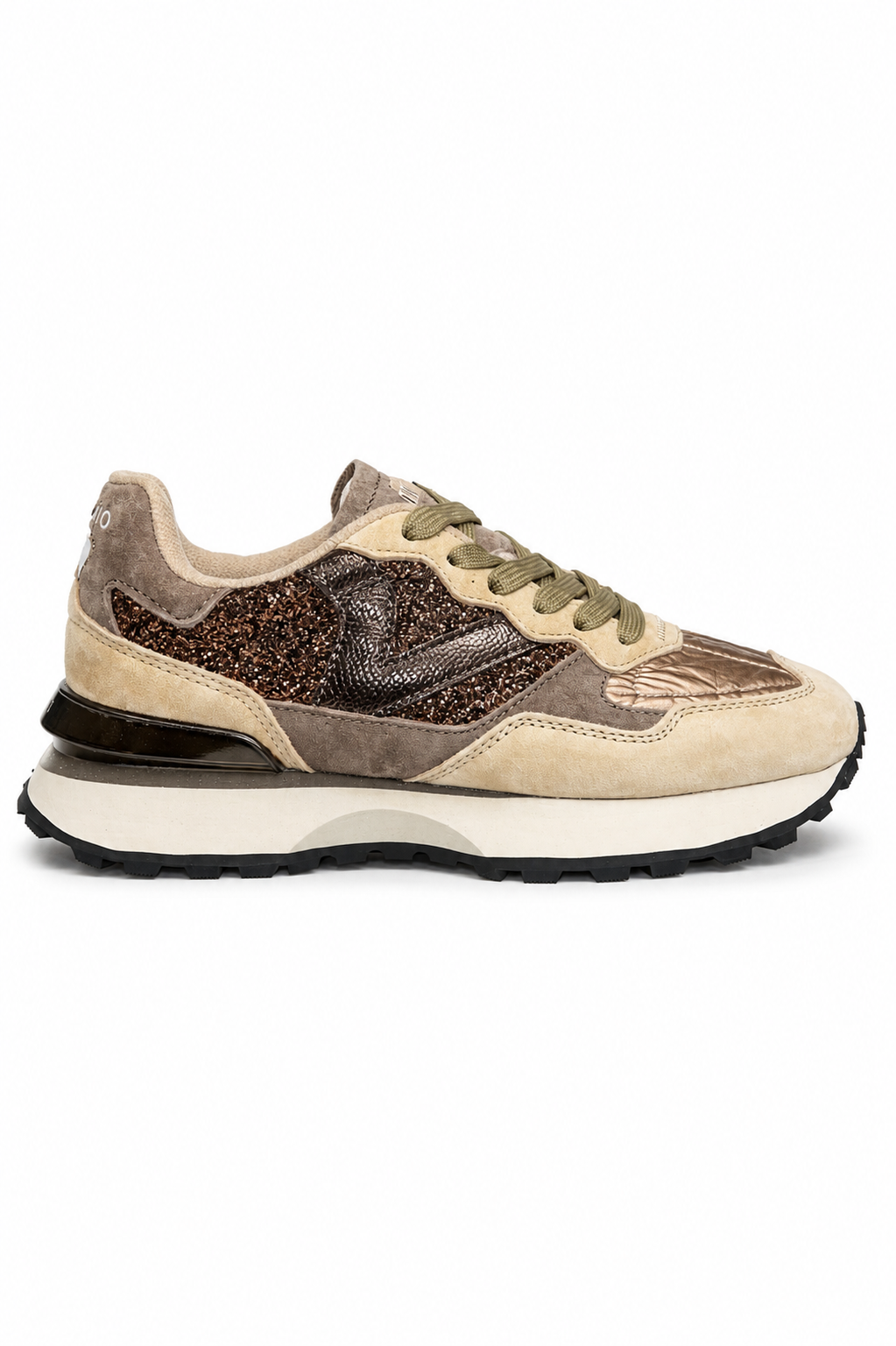 Victoria Shoes Rush Glam sneaker in gold with glitter and metallic detailing