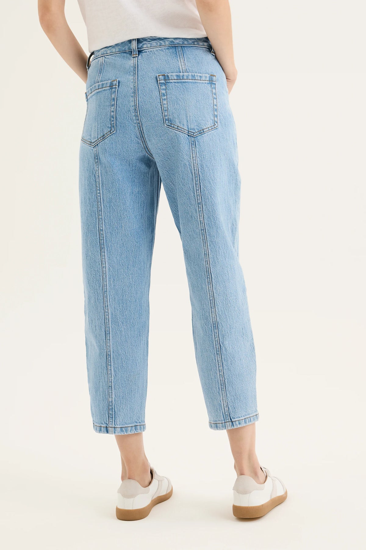 Yarra Trail light blue slim utility jeans with panel seam detail