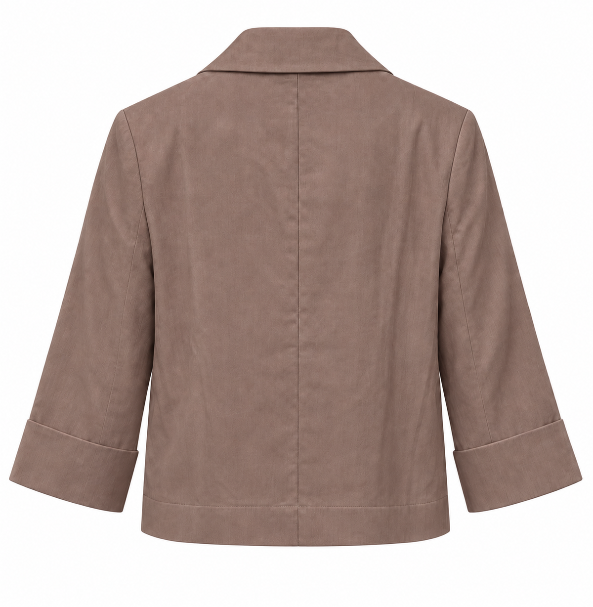 The YAYA kimono sleeve blazer in Washed Brown, back view #Colour_Washed Brown