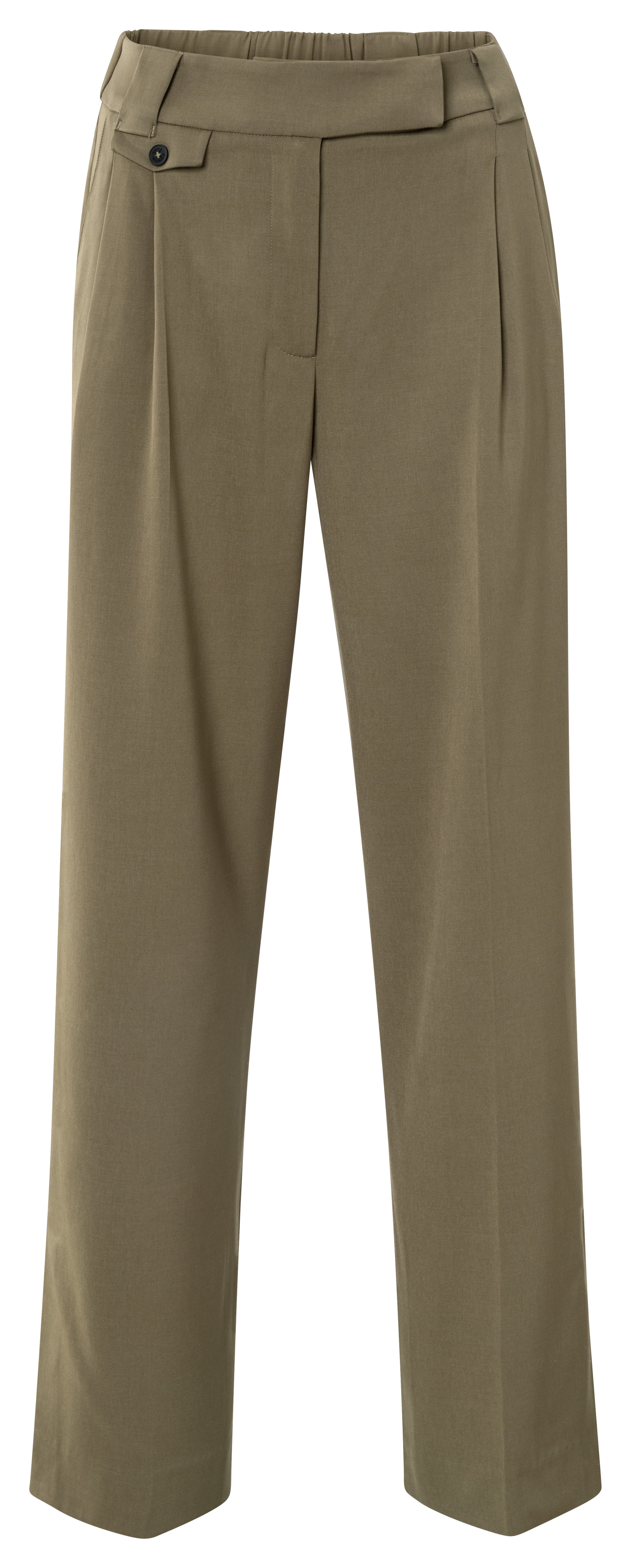 YAYA high waist wide leg trousers in brown melange