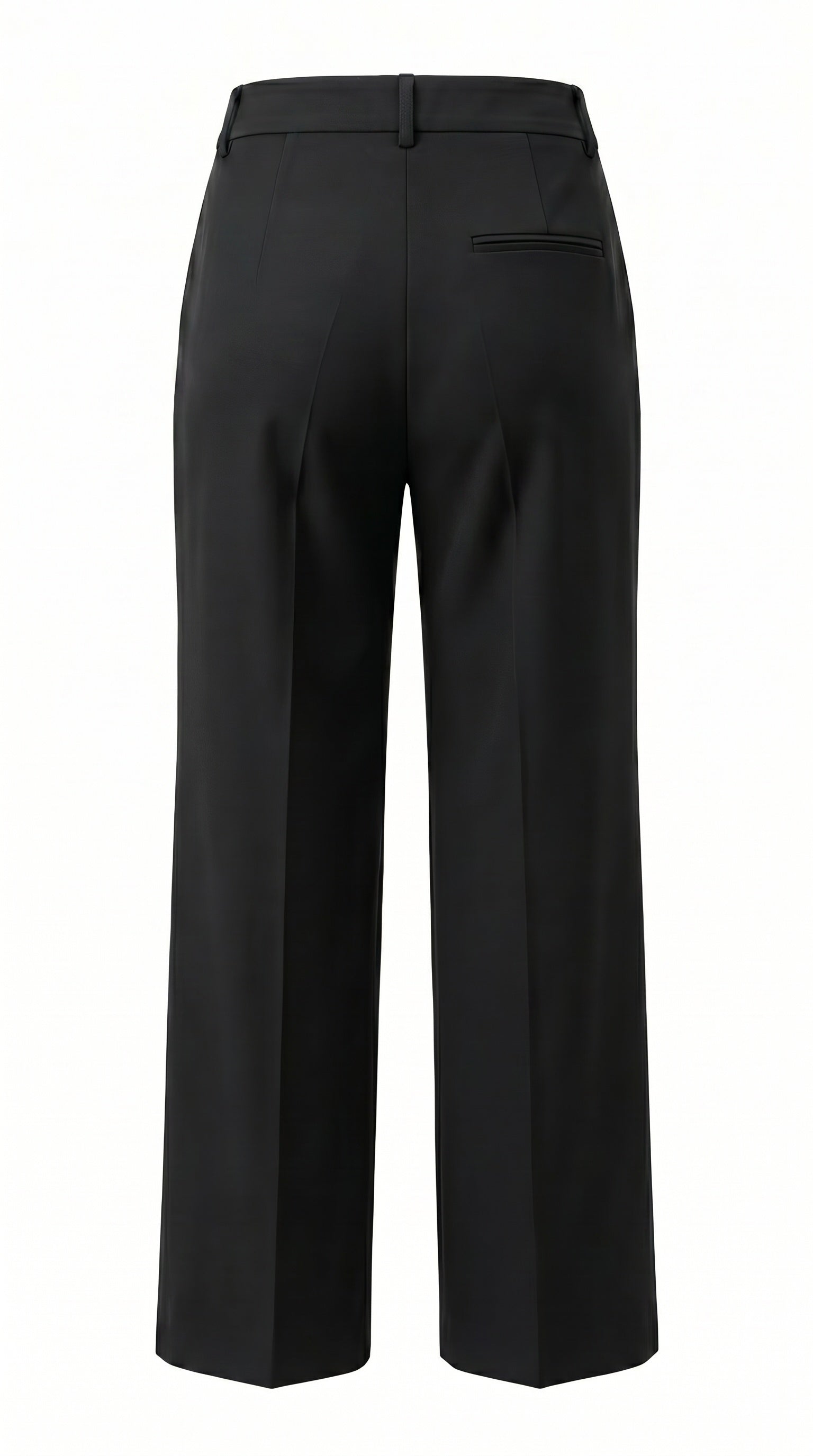YAYA black jersey scuba straight fit trousers with high waist and clean silhouette