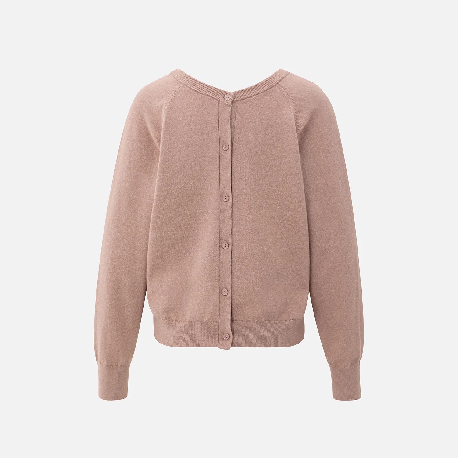 YAYA reversible V-neck knit cardigan in rose smoke with button-through back detail